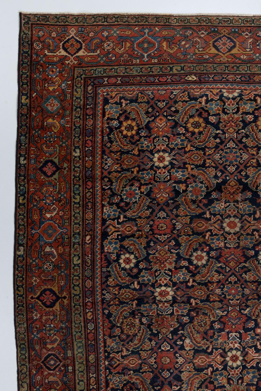 Hand-Woven Oversize Antique Persian Sultanabad Mahal Rug