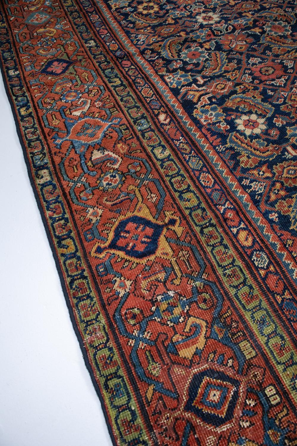 Wool Oversize Antique Persian Sultanabad Mahal Rug