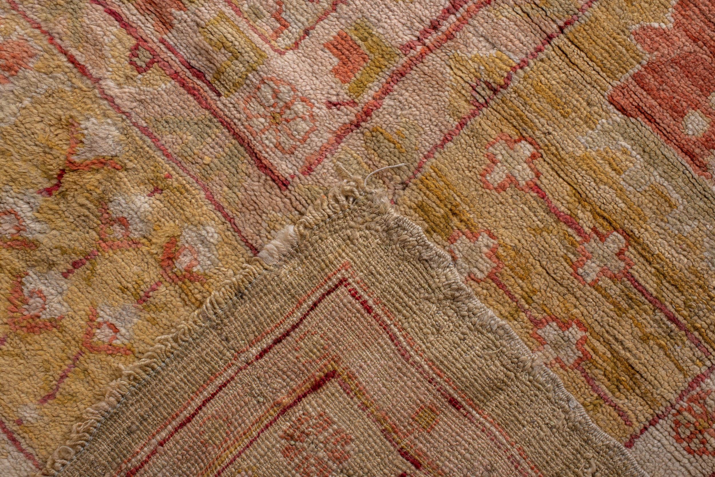 Tessuto a mano Tappeto Oushak antico quadrato oversize, circa 1900, dimensioni 19'3 x 20 in vendita