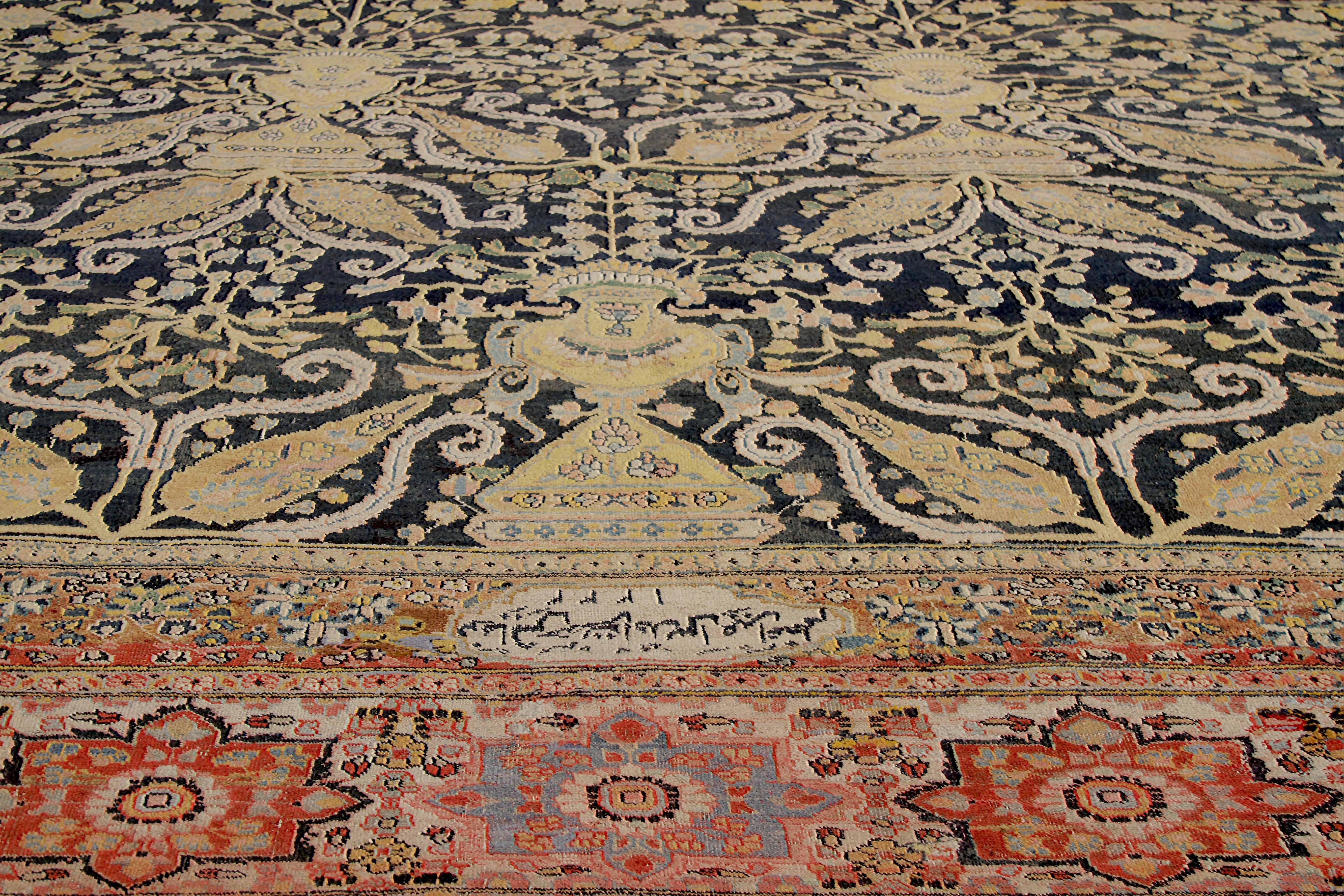 Persian Oversize Antique Tabriz Area Rug, Circa 1890s For Sale