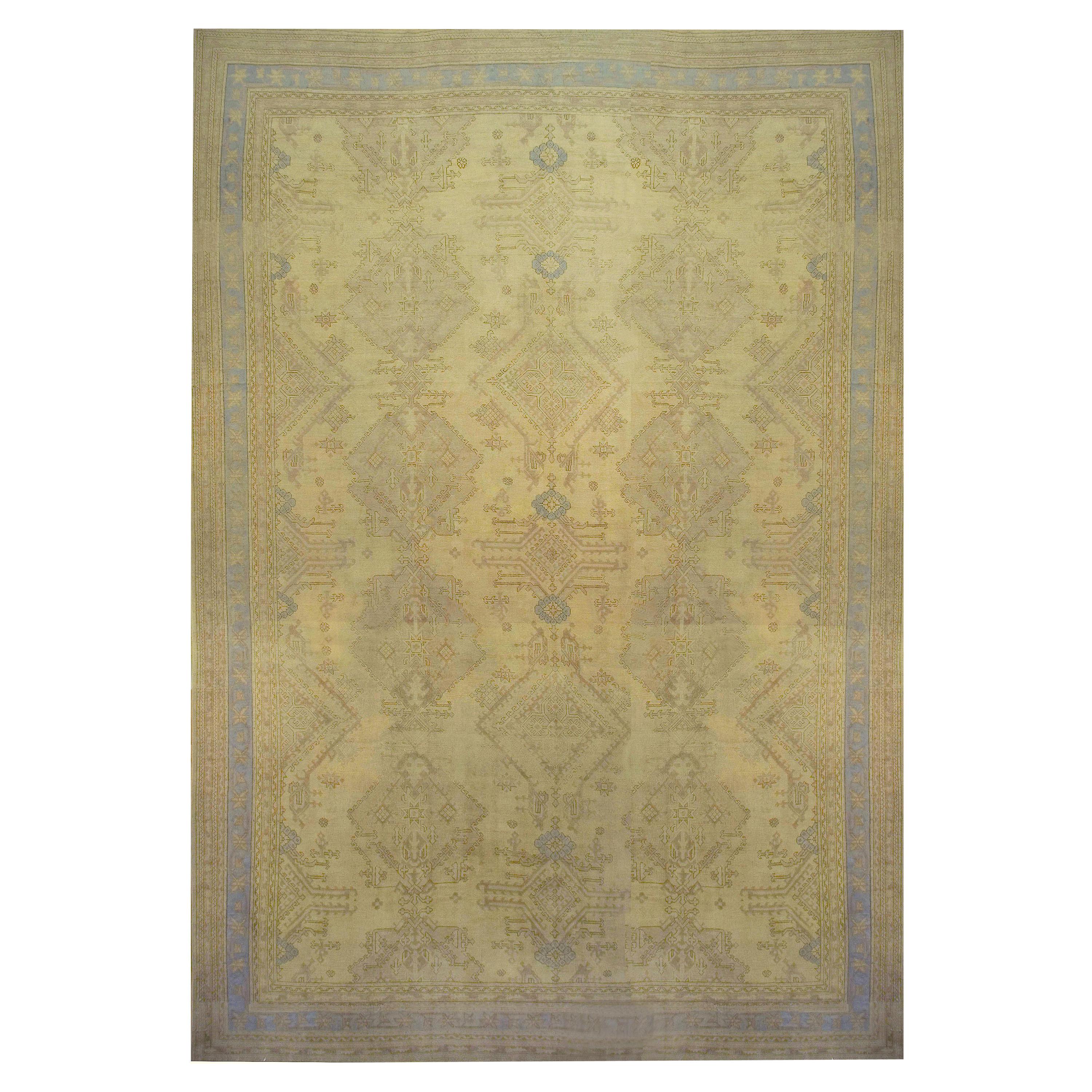 Antiker türkischer Oushak-Teppich in Übergröße  15'2 x 21'7