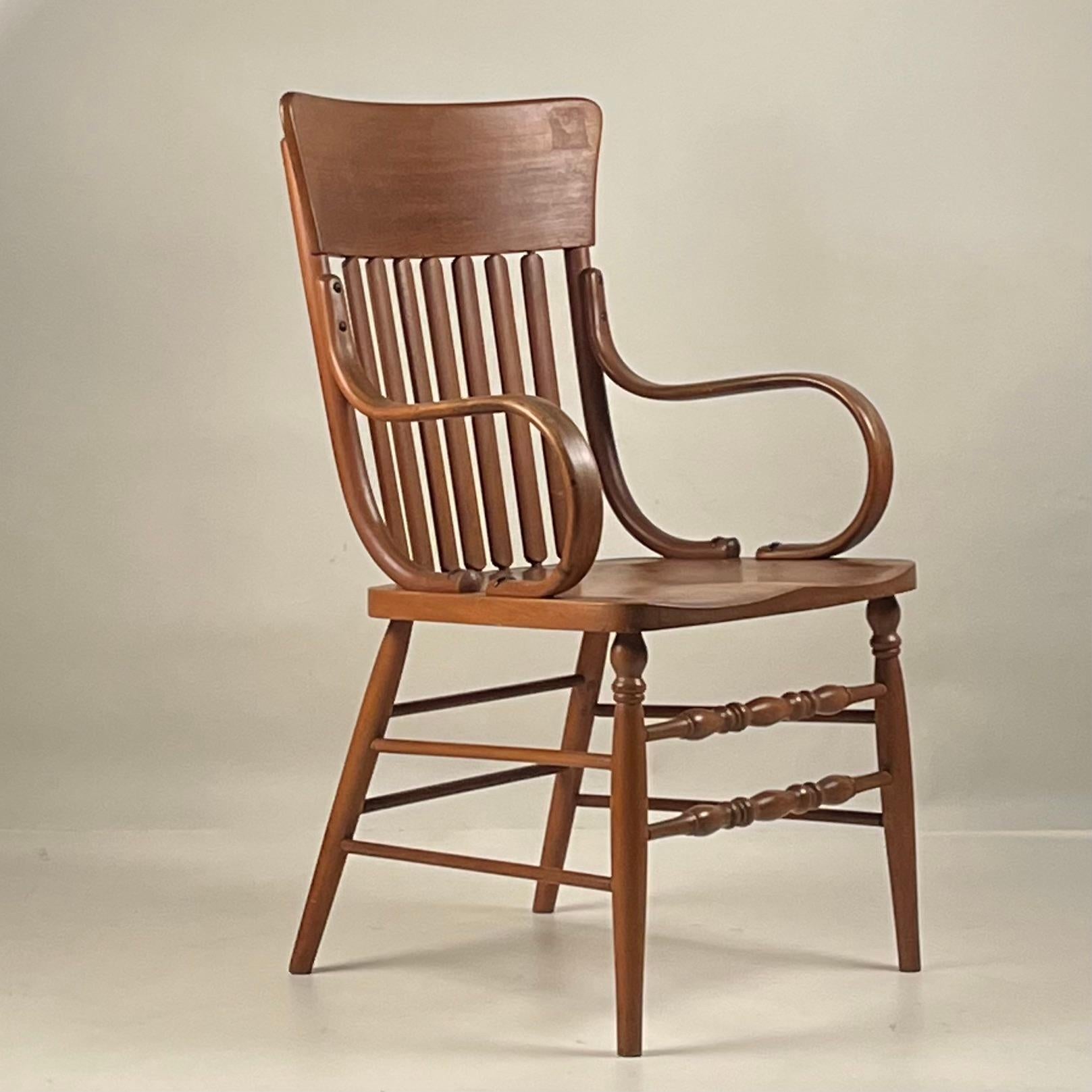 Arts and Crafts Oversize Arts & Crafts Carved Oak Armchair For Sale