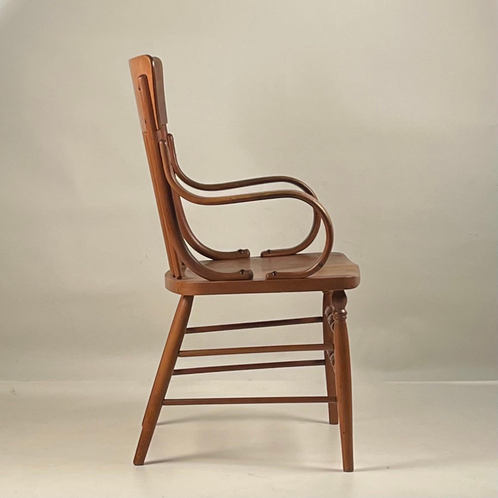 American Oversize Arts & Crafts Carved Oak Armchair For Sale
