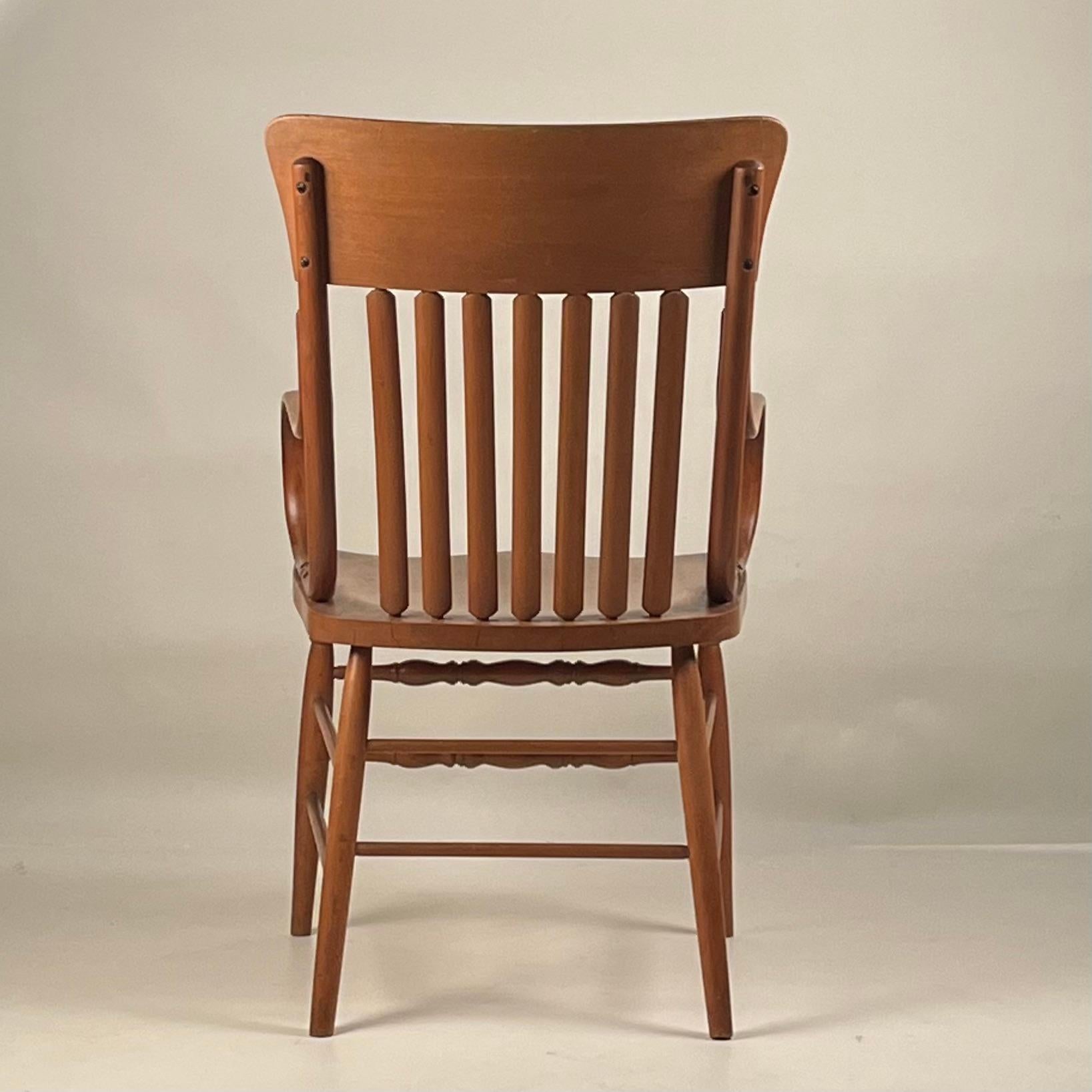 Polished Oversize Arts & Crafts Carved Oak Armchair For Sale