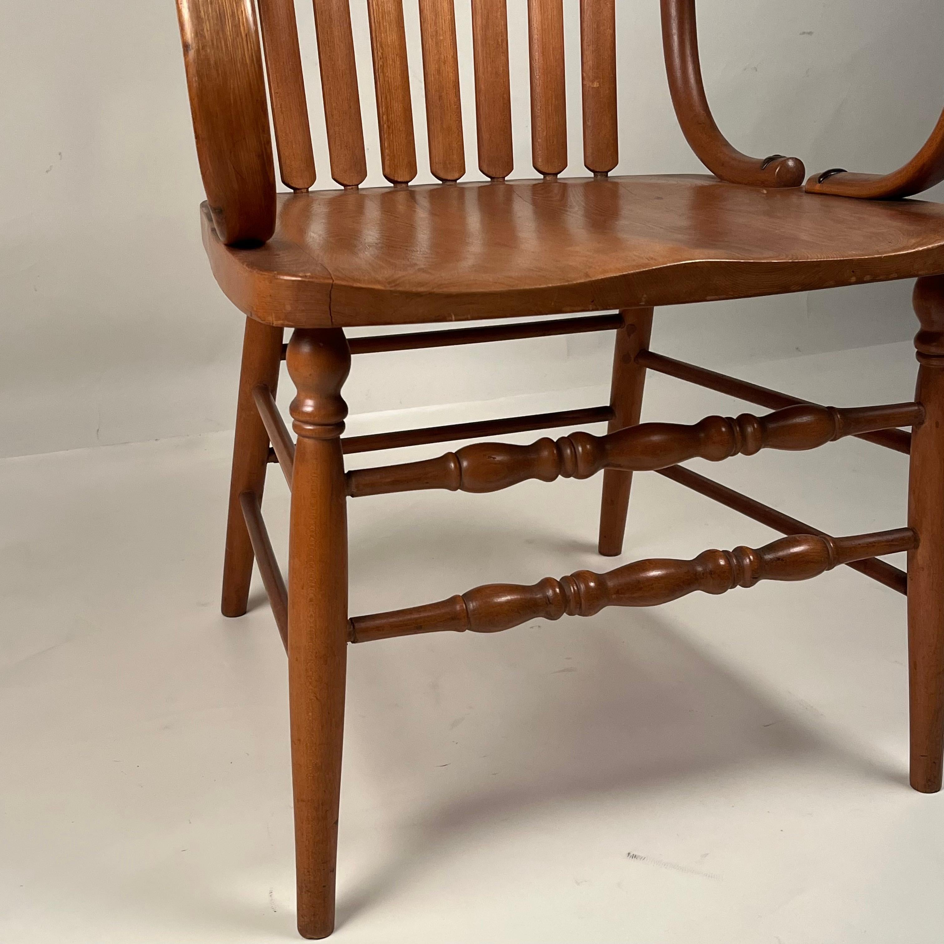 Early 20th Century Oversize Arts & Crafts Carved Oak Armchair For Sale