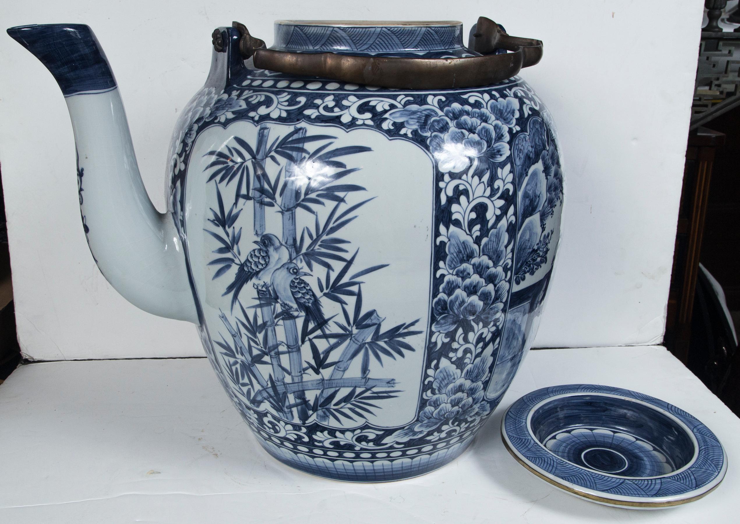 20th Century Oversize Asian Style Tea Pot by Maitland-Smith For Sale