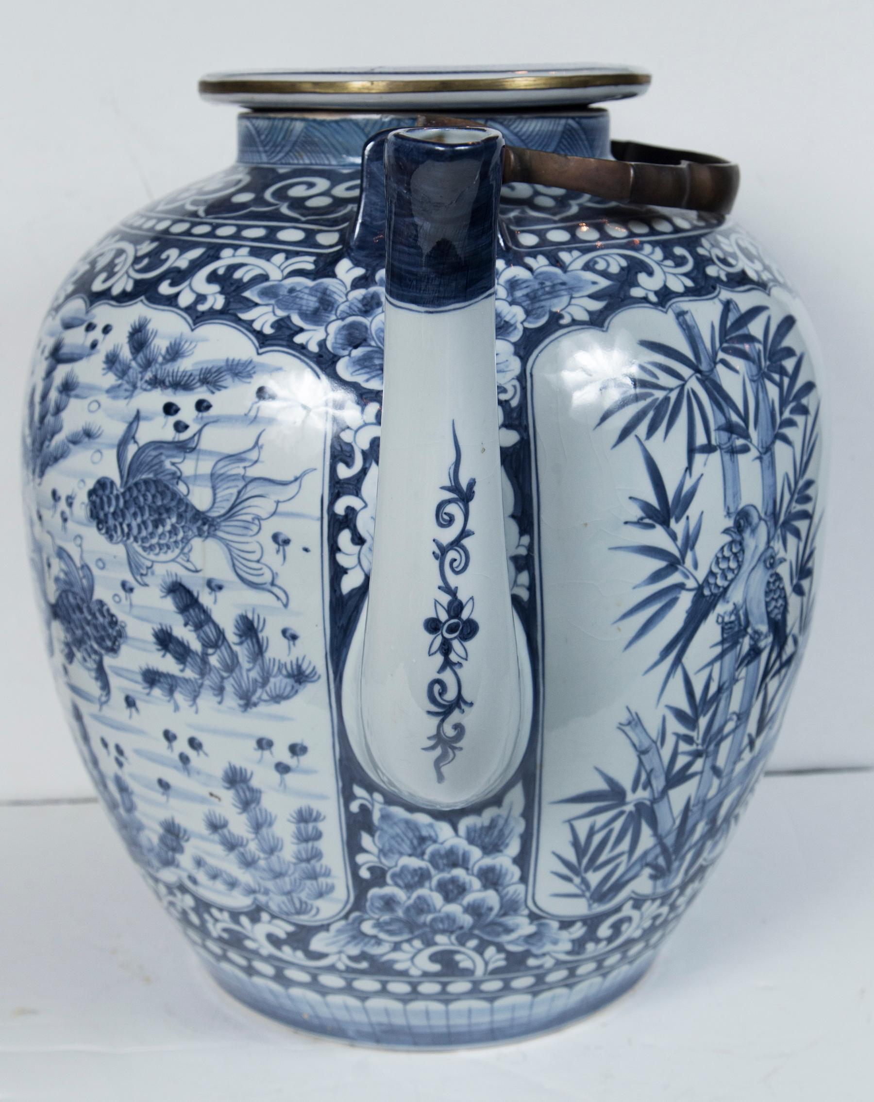 Oversize Asian Style Tea Pot by Maitland-Smith For Sale 1