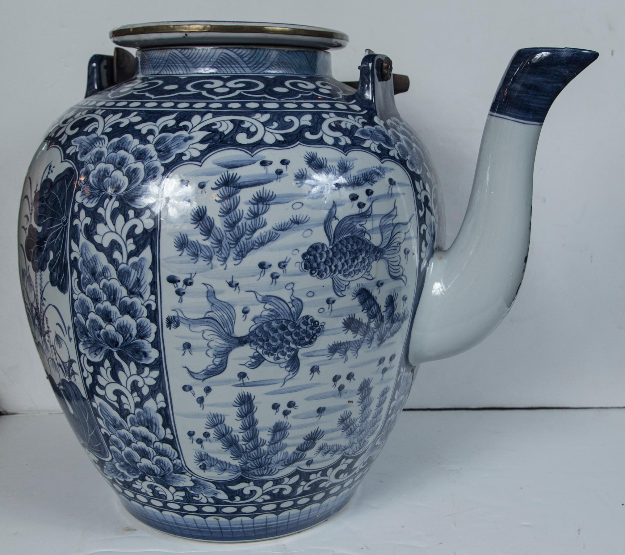Oversize Asian Style Tea Pot by Maitland-Smith For Sale 3