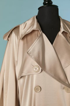 Oversize beige satin trench-coat ALEXANDRE VAUTHIER