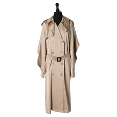 Oversize beige satin trench-coat ALEXANDRE VAUTHIER