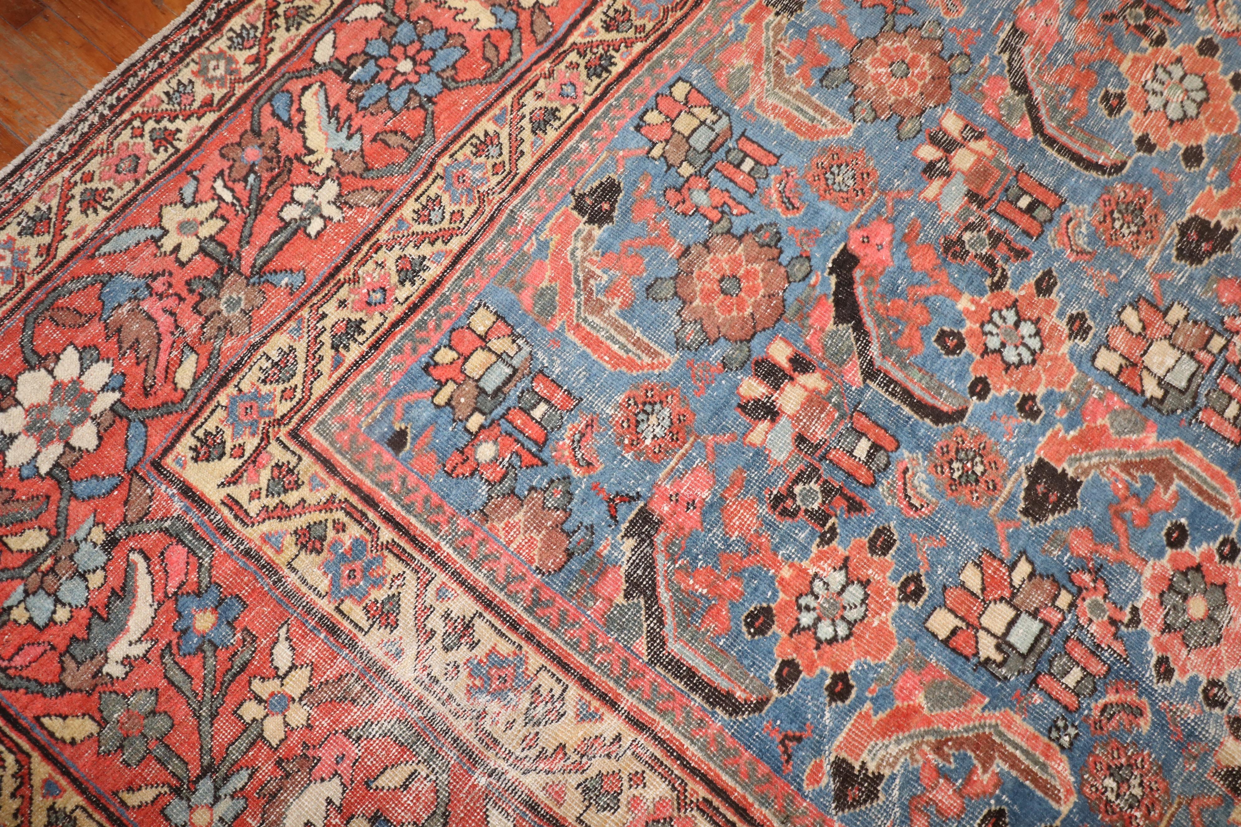 20th Century Oversize Blue Grey Persian Mahal Rug For Sale