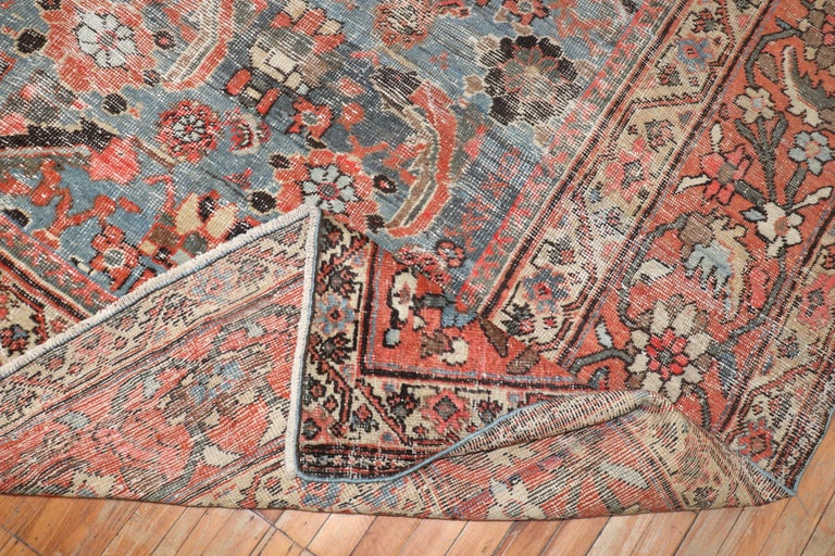 Oversize Blue Grey Persian Mahal Rug For Sale at 1stDibs