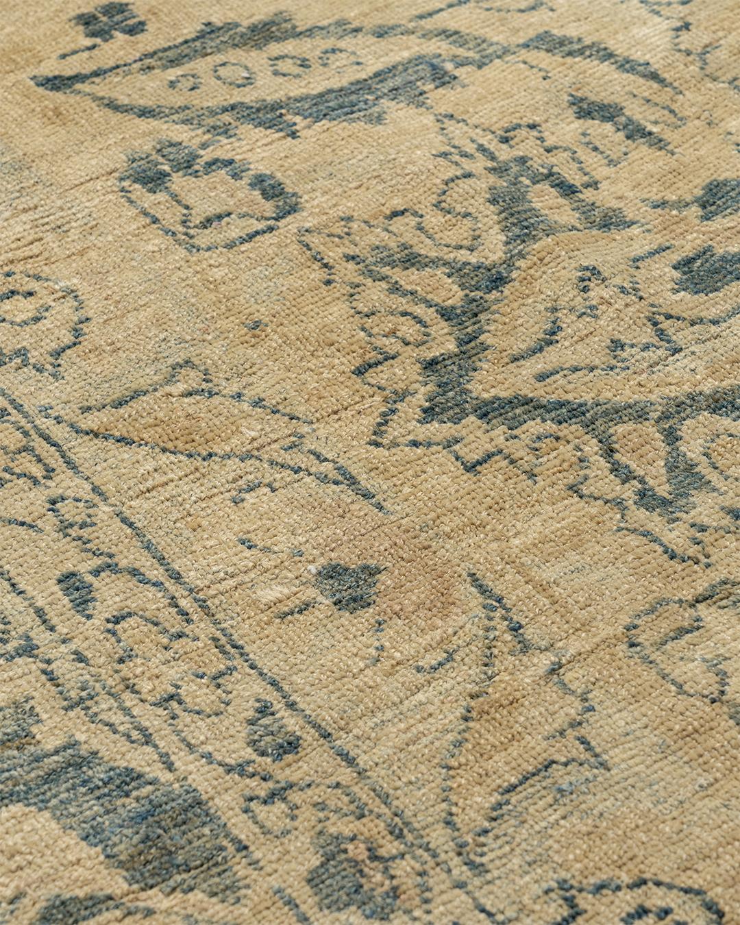 Übergroßer blauer handgewebter Teppich im Oushak-Stil, 14'4 x 20'8 im Angebot 8