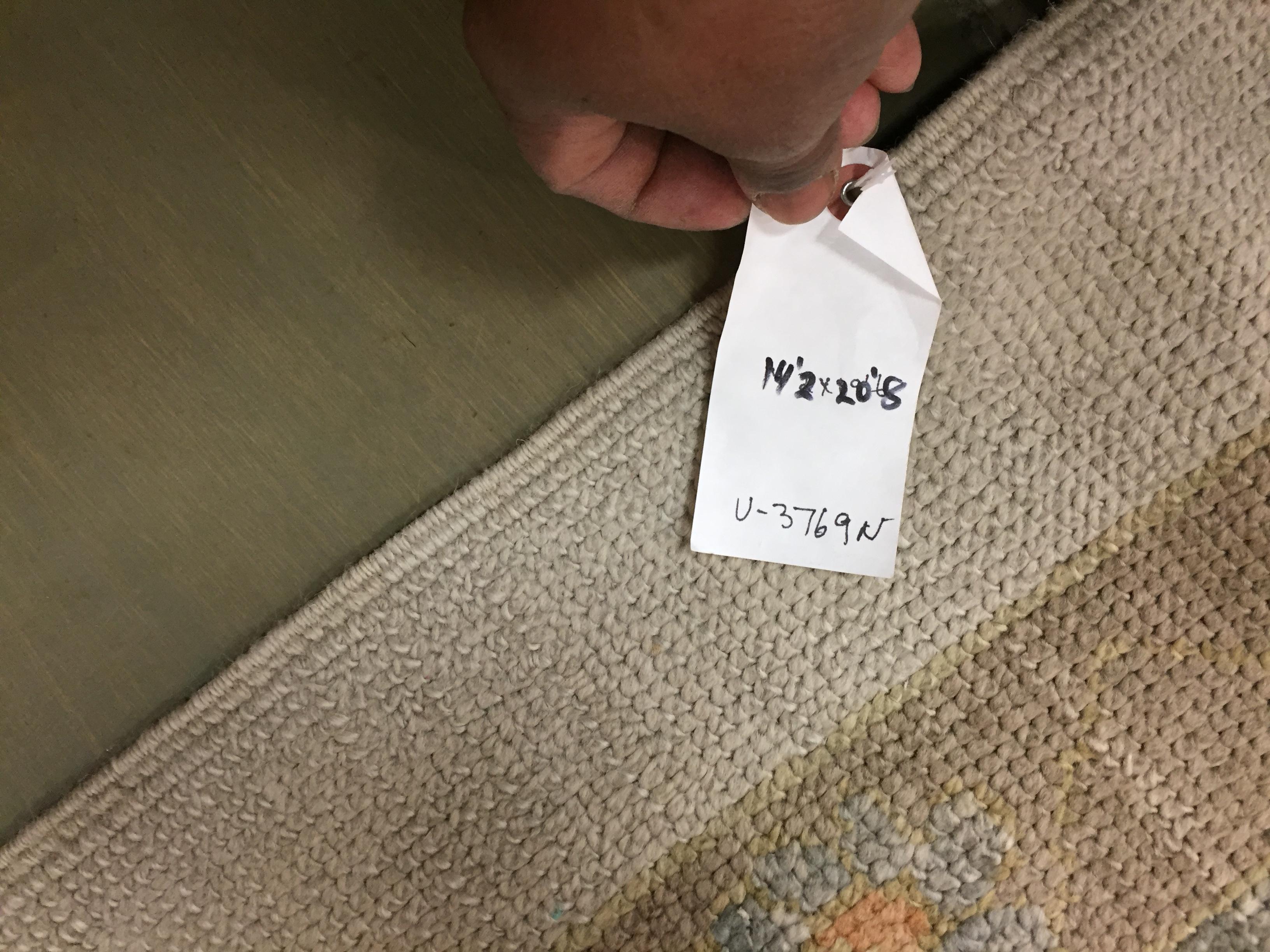 Übergroßer blauer handgewebter Teppich im Oushak-Stil, 14'4 x 20'8 im Angebot 10