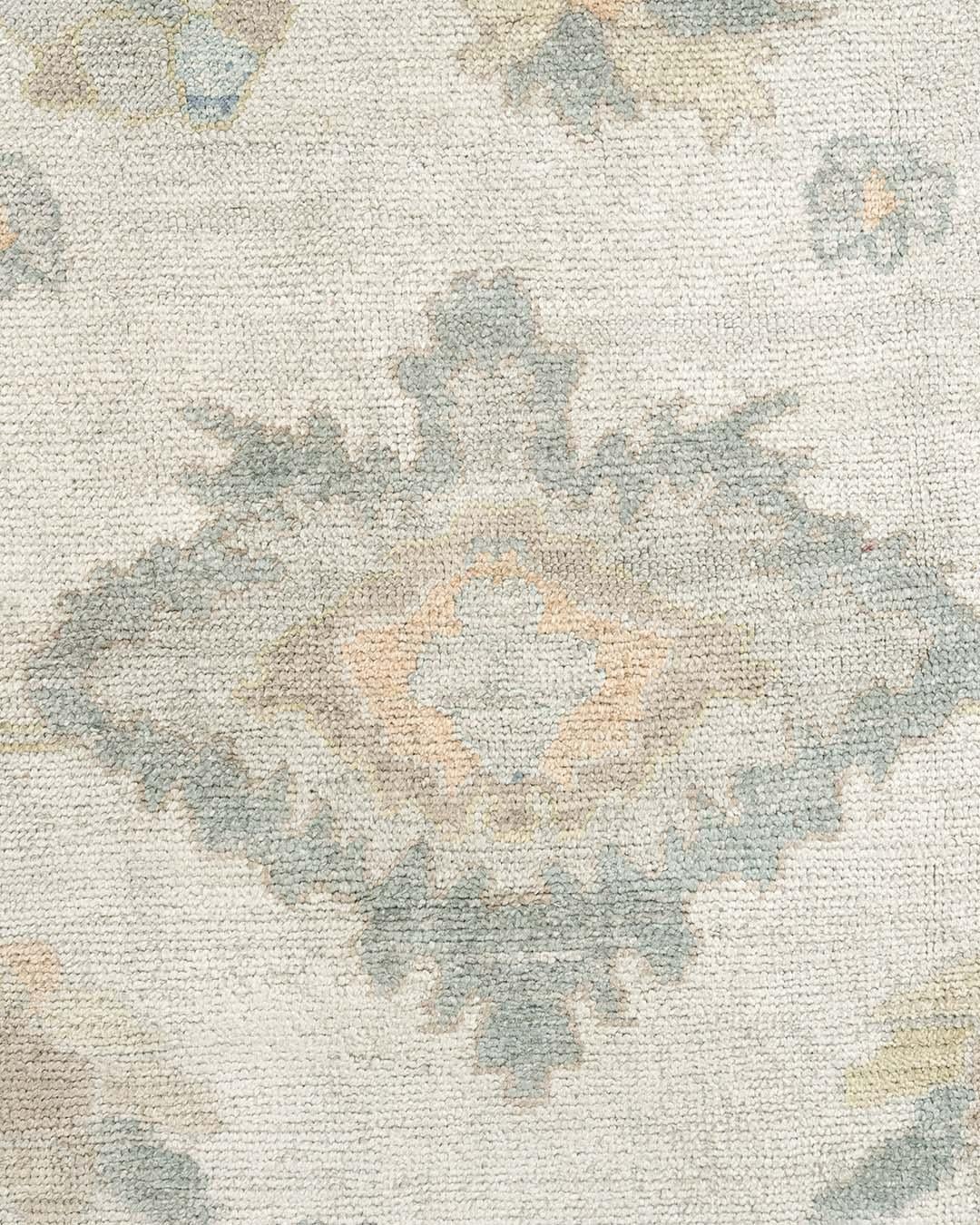 Noué à la main Tapis bleu surdimensionné tissé à la main dans le style Oushak, 14'4 x 20'8 en vente