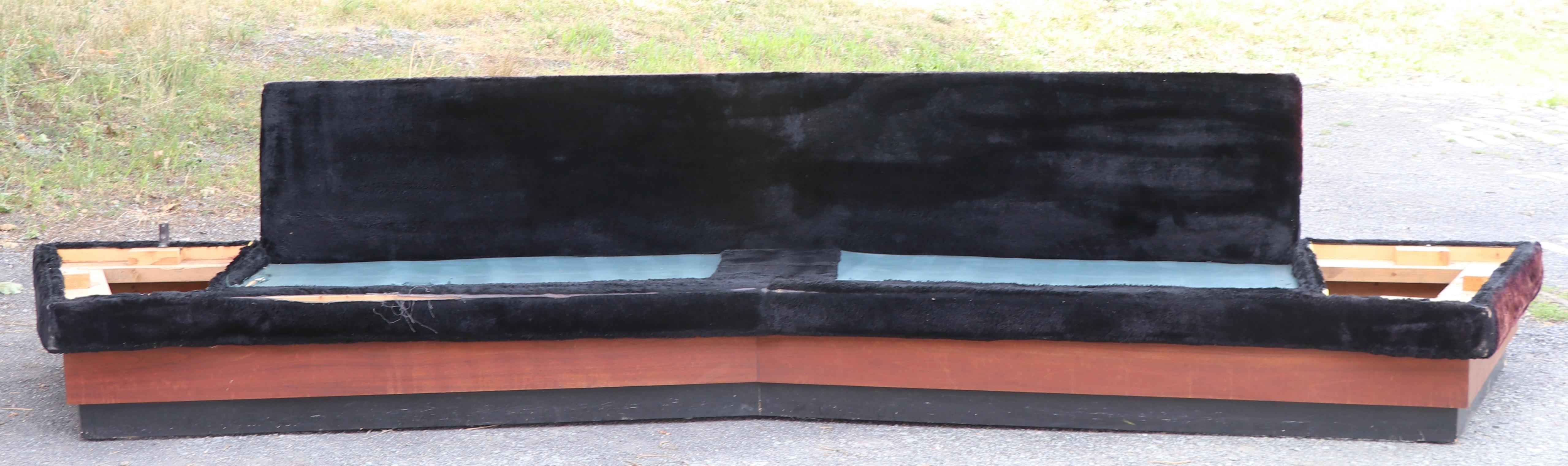 Massive boomerang shaped sofa, and matching coffee table designed by Adrian Pearsall, for Craft associates. The set is being offered as is, and as found, it will obviously need restoration,mbut is structurally sound and restorable. The coffee table