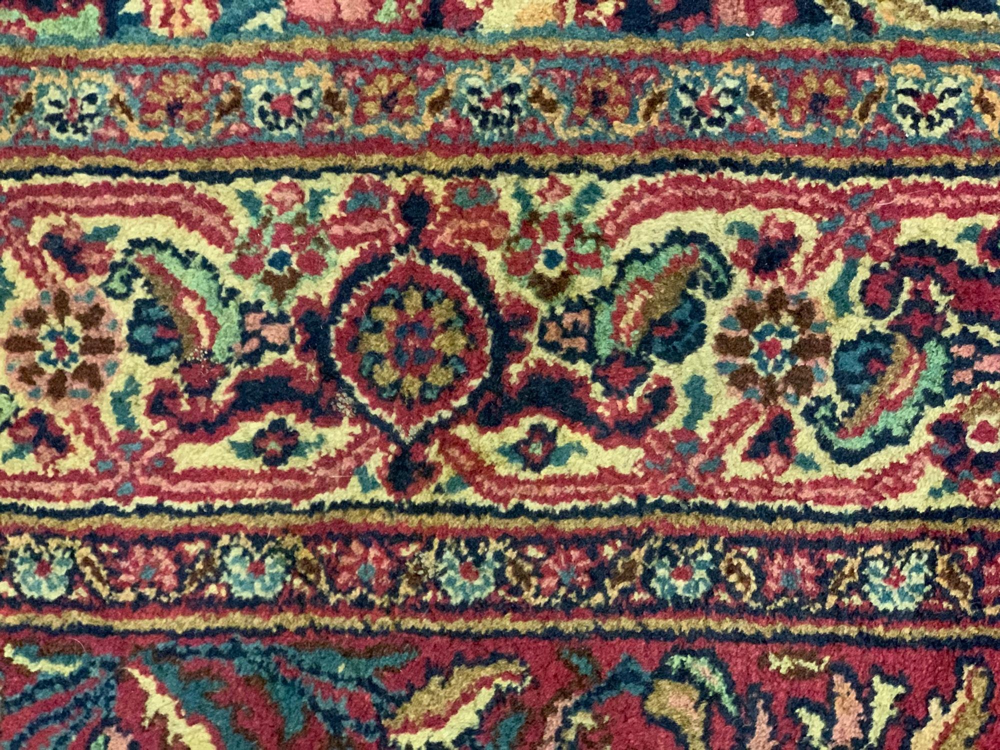 Oversize Carpet Antique Kerman Rug, Floral All Over Design In Excellent Condition For Sale In Hampshire, GB