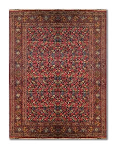 Oversize Carpet Antique Persian Kerman Rug, Floral All Over Design