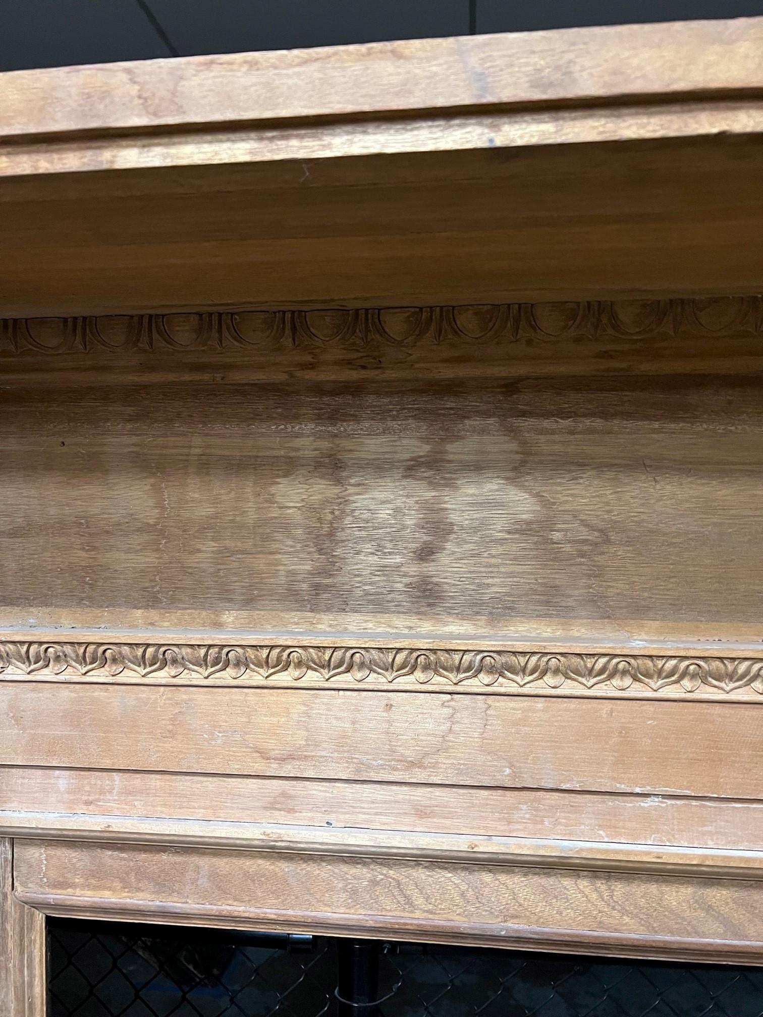Oversize Carved Wood Fireplace Mantel with Acanthus Leaf Corbels.   For Sale 9