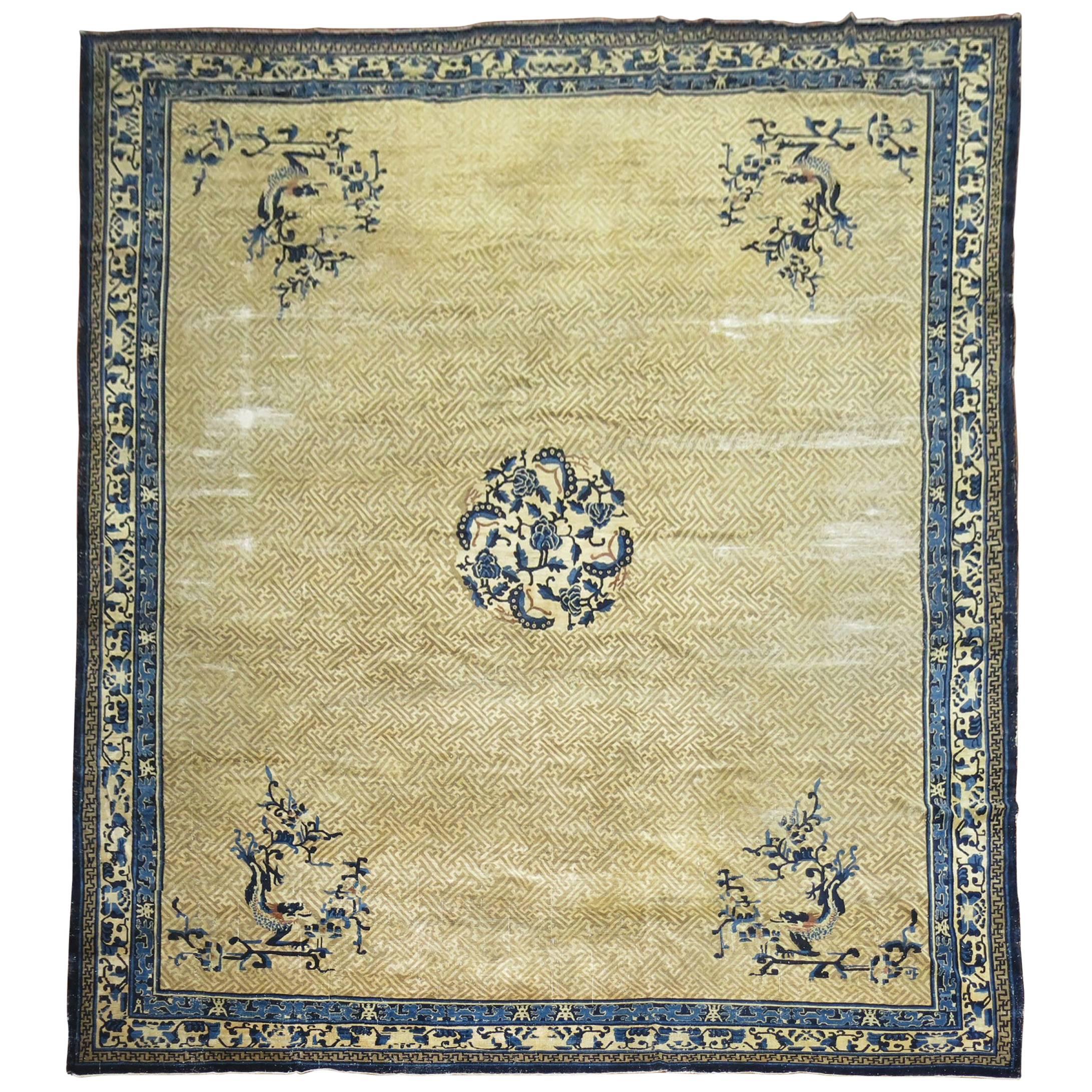 Oversize Chinese Shabby Chic Peking Rug