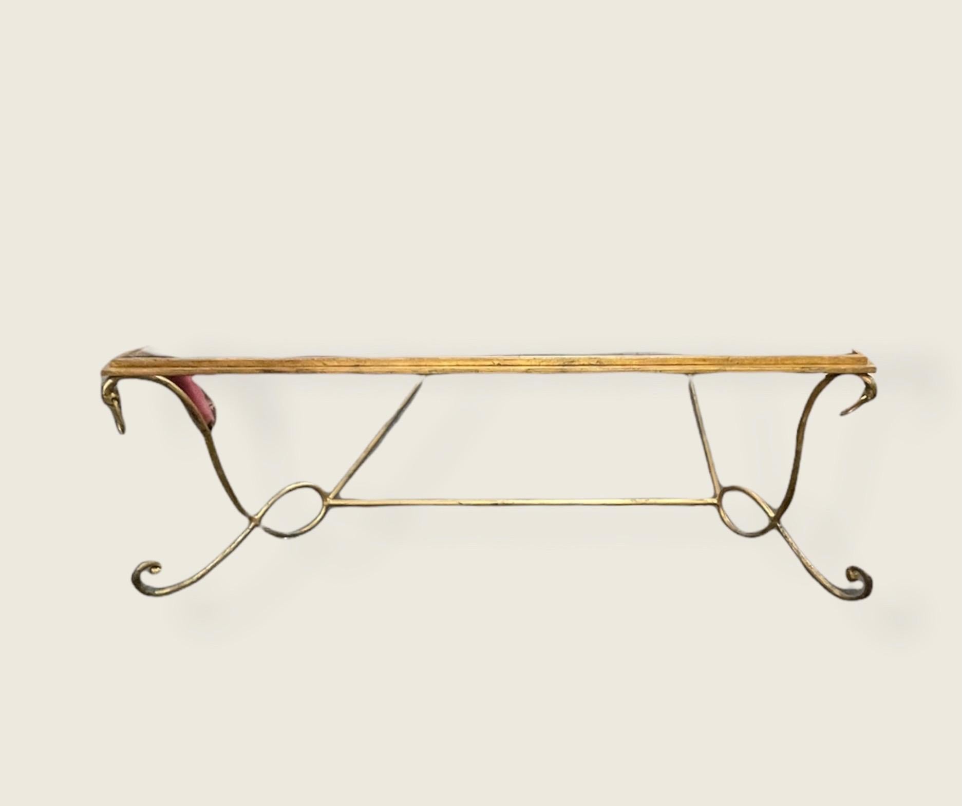 European Oversize Coffee Table Bronze and Glass