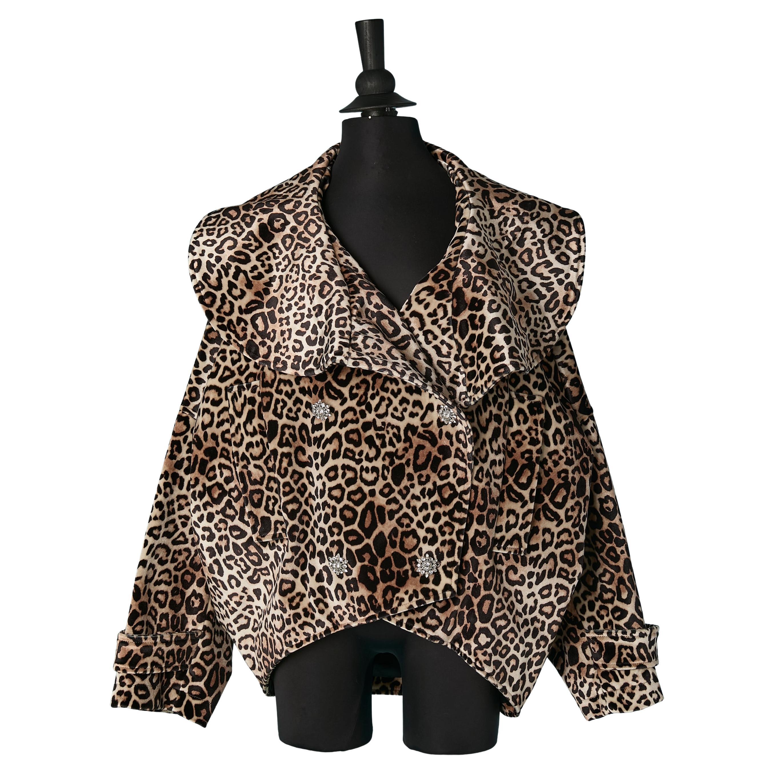 Oversize double-breasted jacket with rhinestone button ALEXANDRE VAUTHIER New