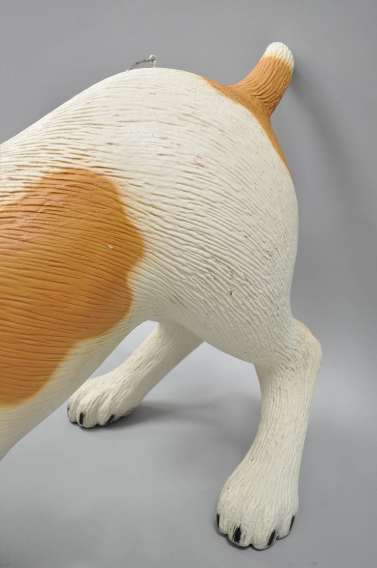 Vintage Large Fiberglass 55" Jack Russell Terrier Dog Store Advertising