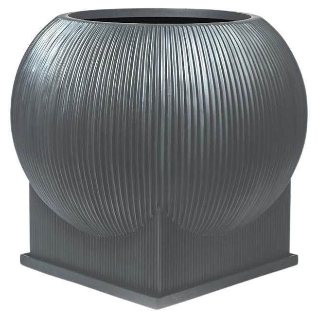 Jardinera Plana de Fibra de Vidrio "Gris" de Gran Tamaño para Interior y Exterior Bandeja de Drenaje