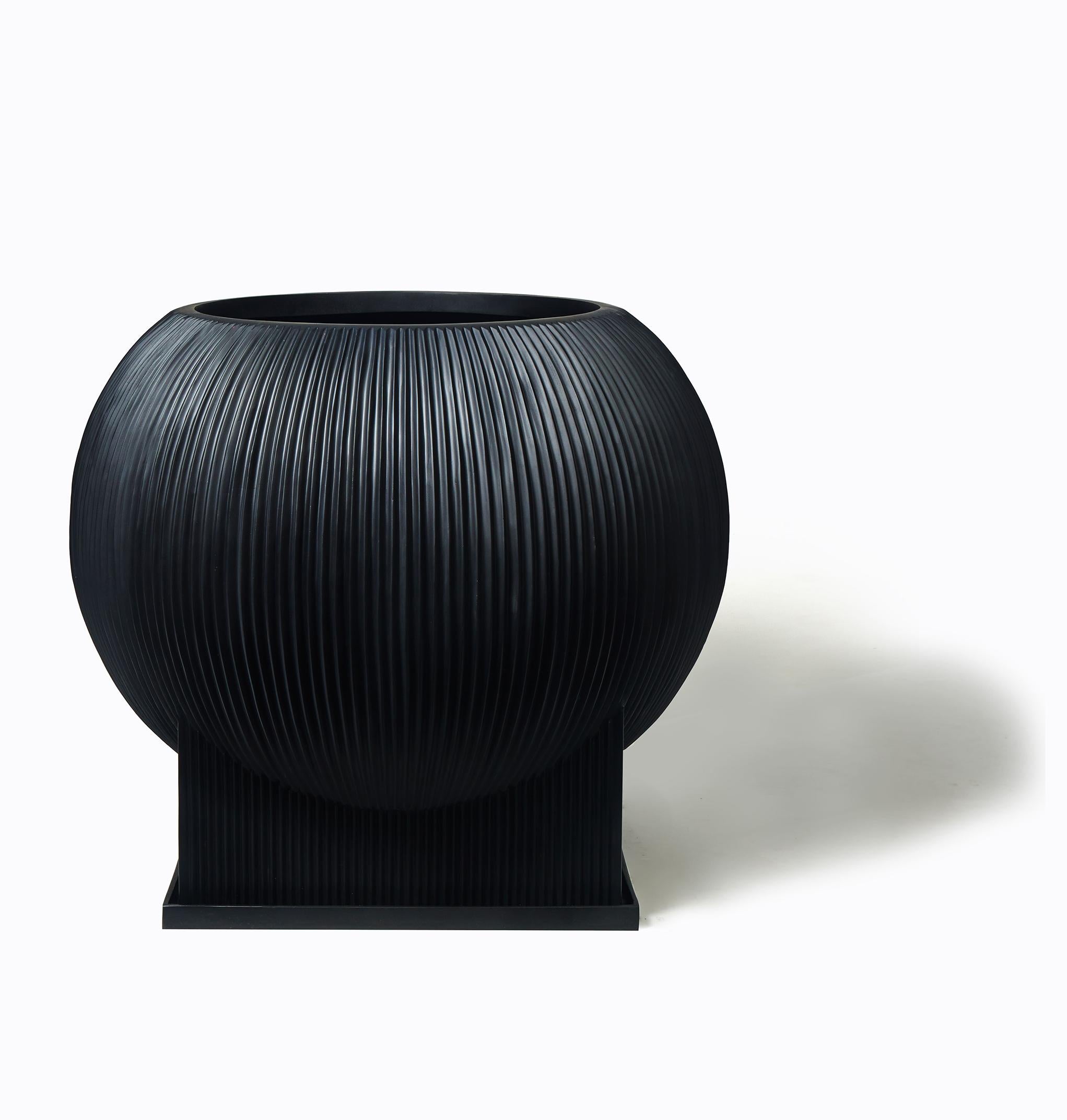 Mexican Oversize Flat Blob Planter 'Black' by TFM, Represented by Tuleste Factory