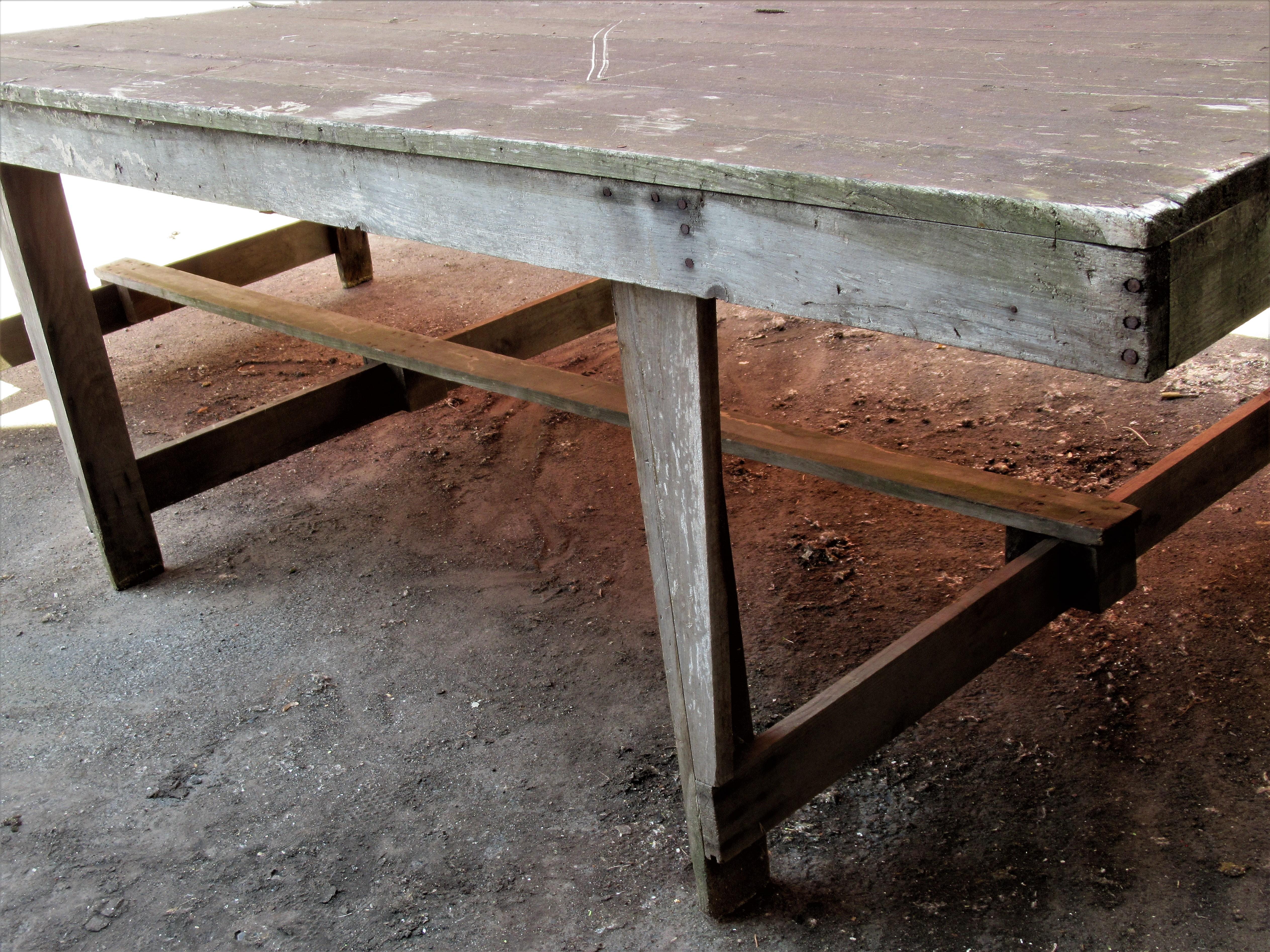 Oversize Folding Leg Rustic Camp Table 6