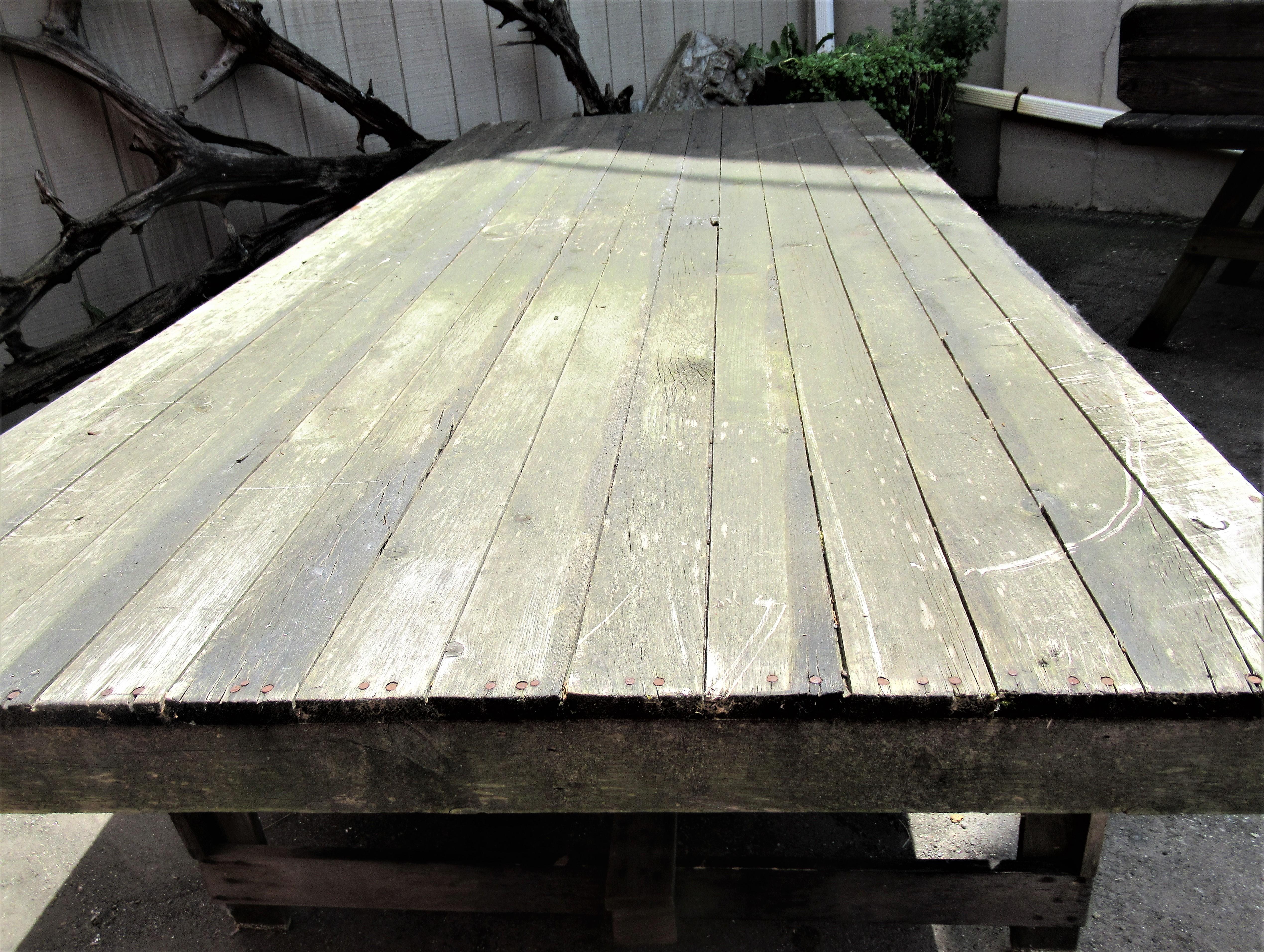 Wood Oversize Folding Leg Rustic Camp Table