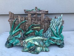 Oversize French Majolica Palissy Fishs Jardiniere, circa 1880