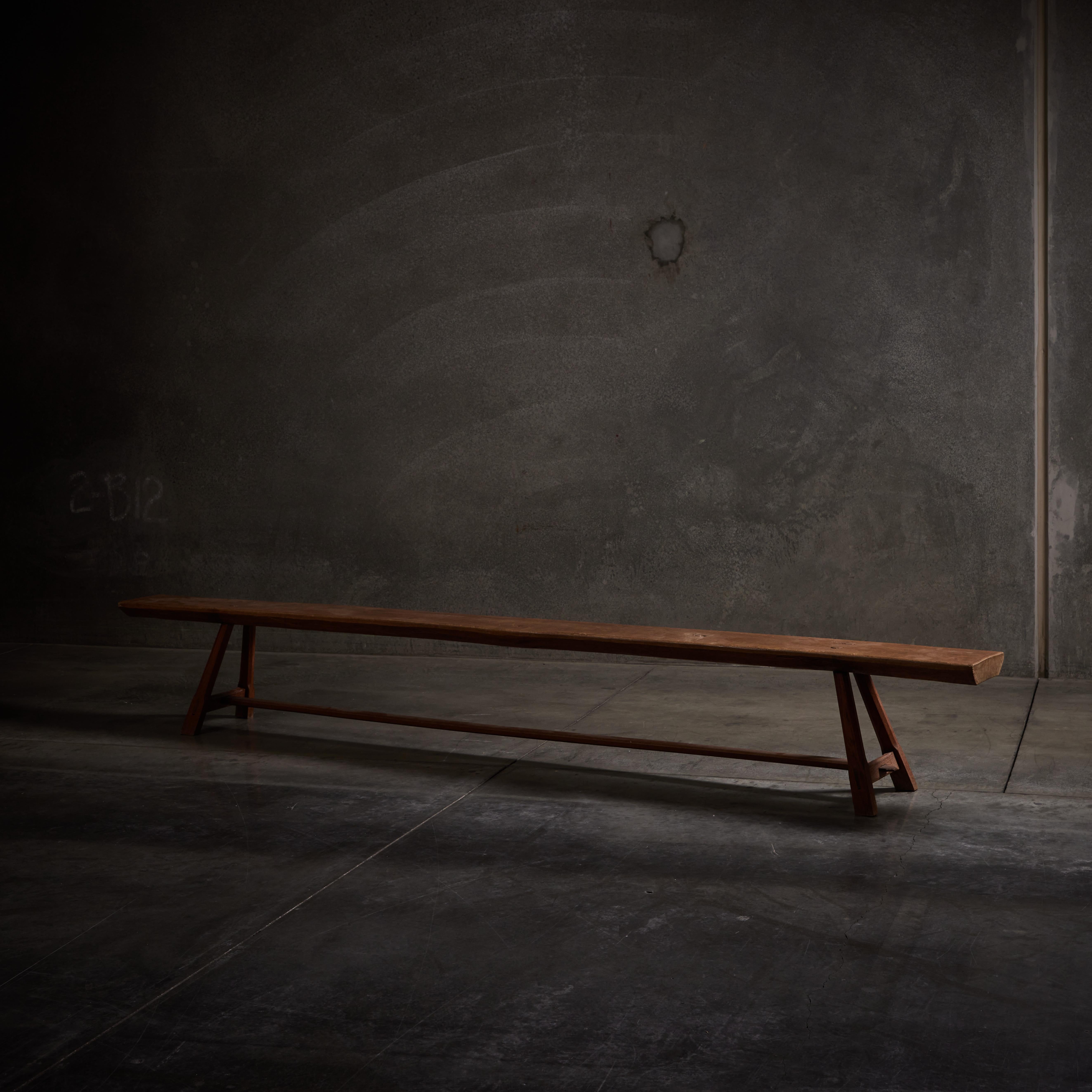 Early 20th Century Oversize French Oak Bench