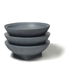 Oversize Half Dome Stack Fiberglass Indoor Outdoor Planter 'Gray' Drainage Tray