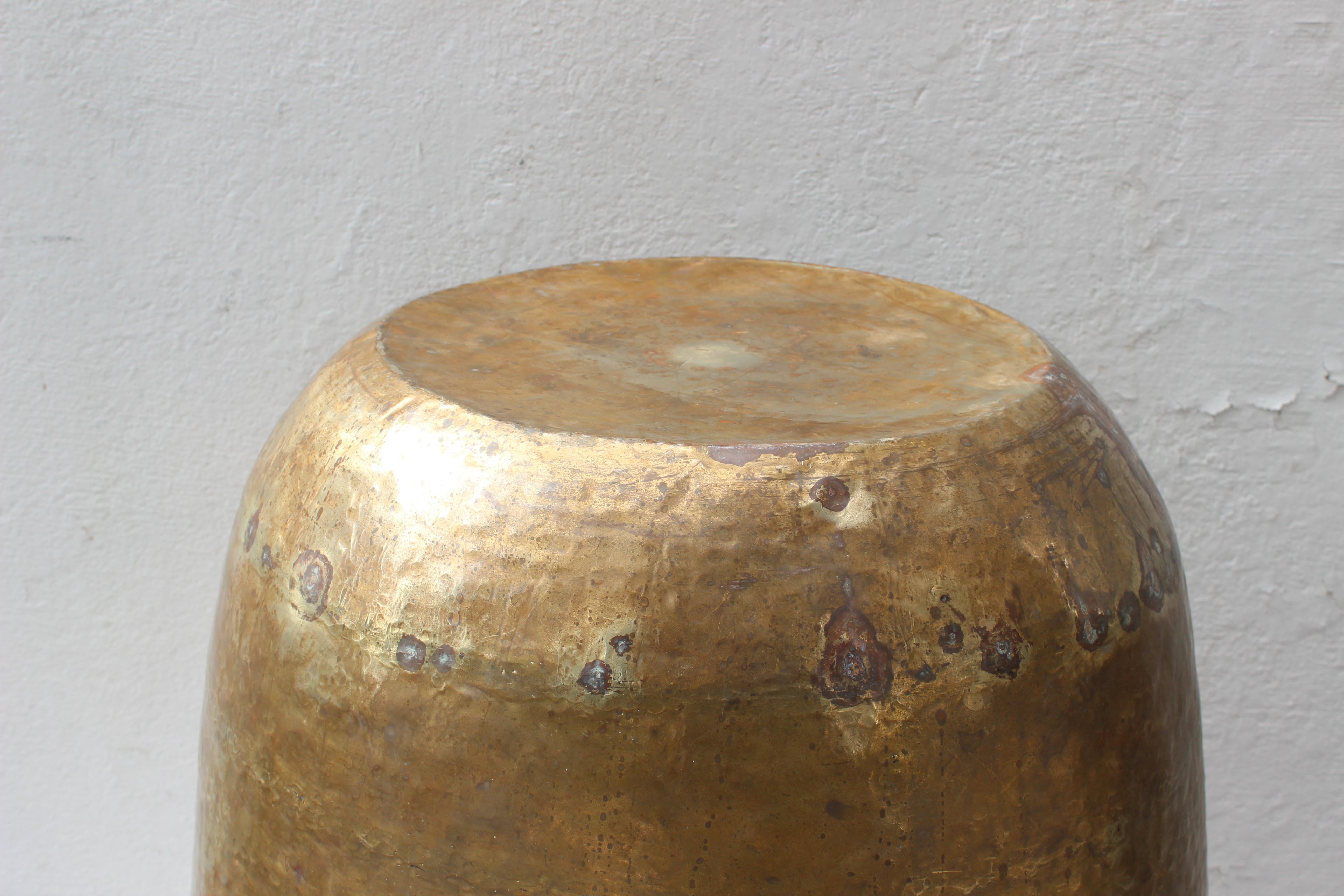 Oversize Hammered Brass Pot 6