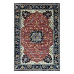 Oversize Hand Knotted Antiqued Heriz Re-Creation Oriental Rug