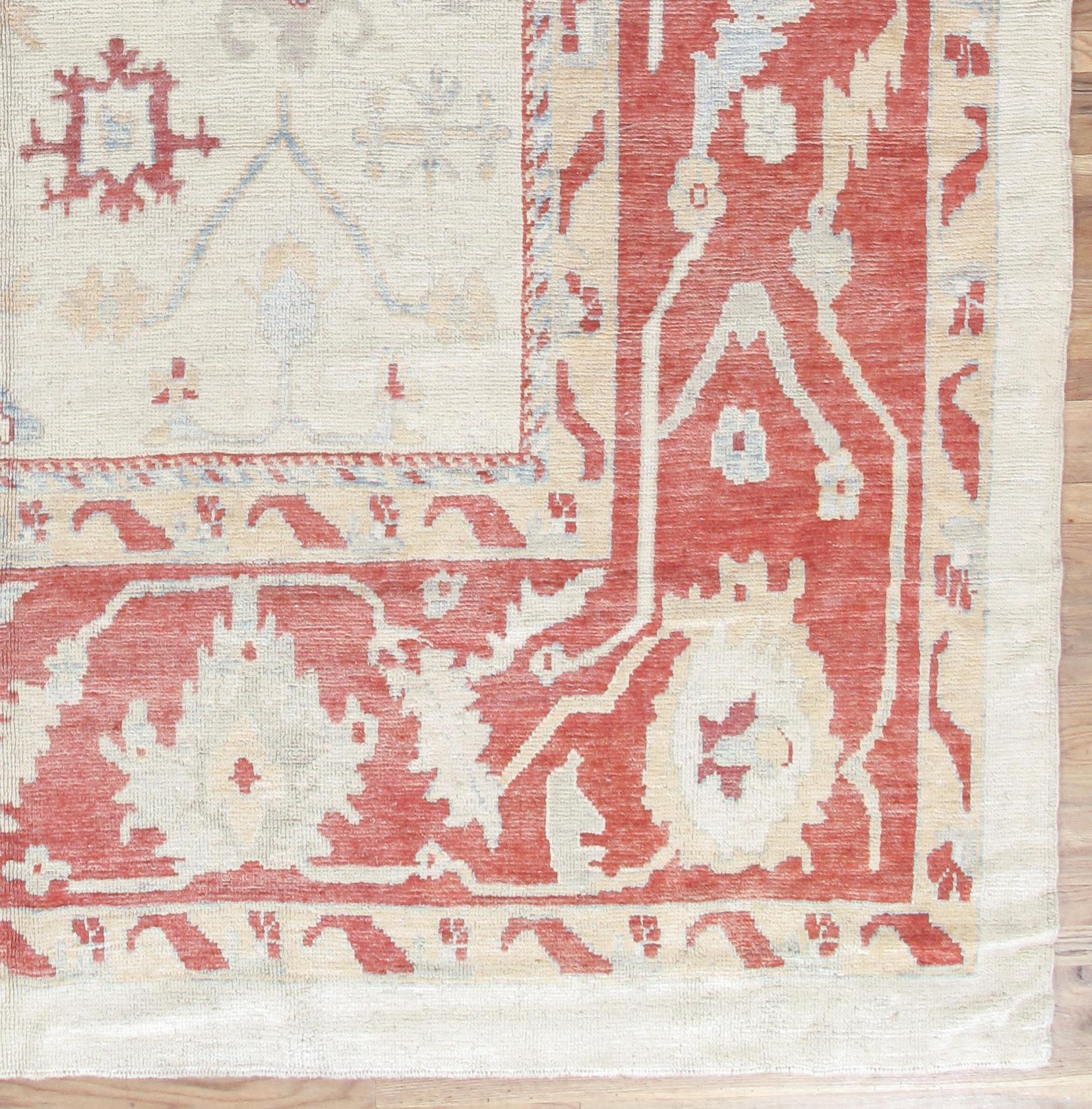 Oushak-Teppich aus handgeknüpfter Wolle in Übergröße im Angebot 1