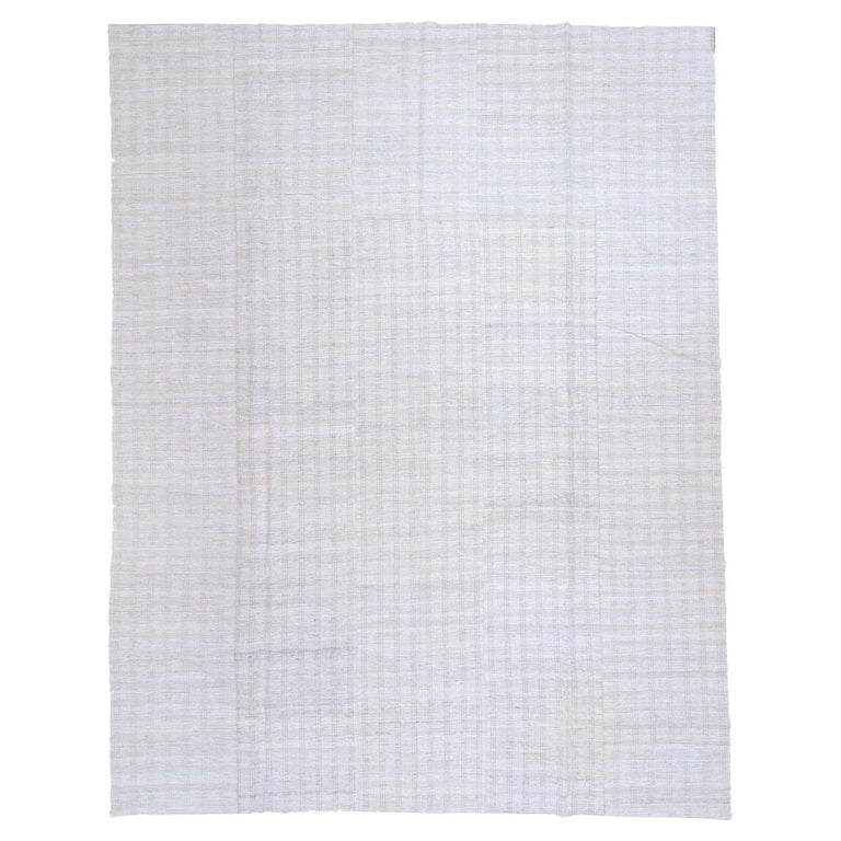 Oversize Handmade Turkish Rug with Plaid Detail Rug For Sale at 1stDibs