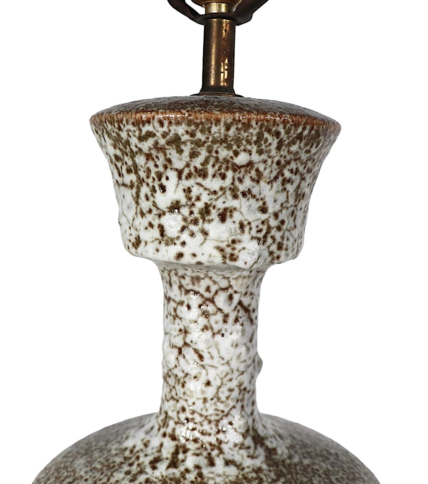 Oversize Hollywood Regency Mid Century Volcanic Glaze Table Lamp c 1950/1960's For Sale 10