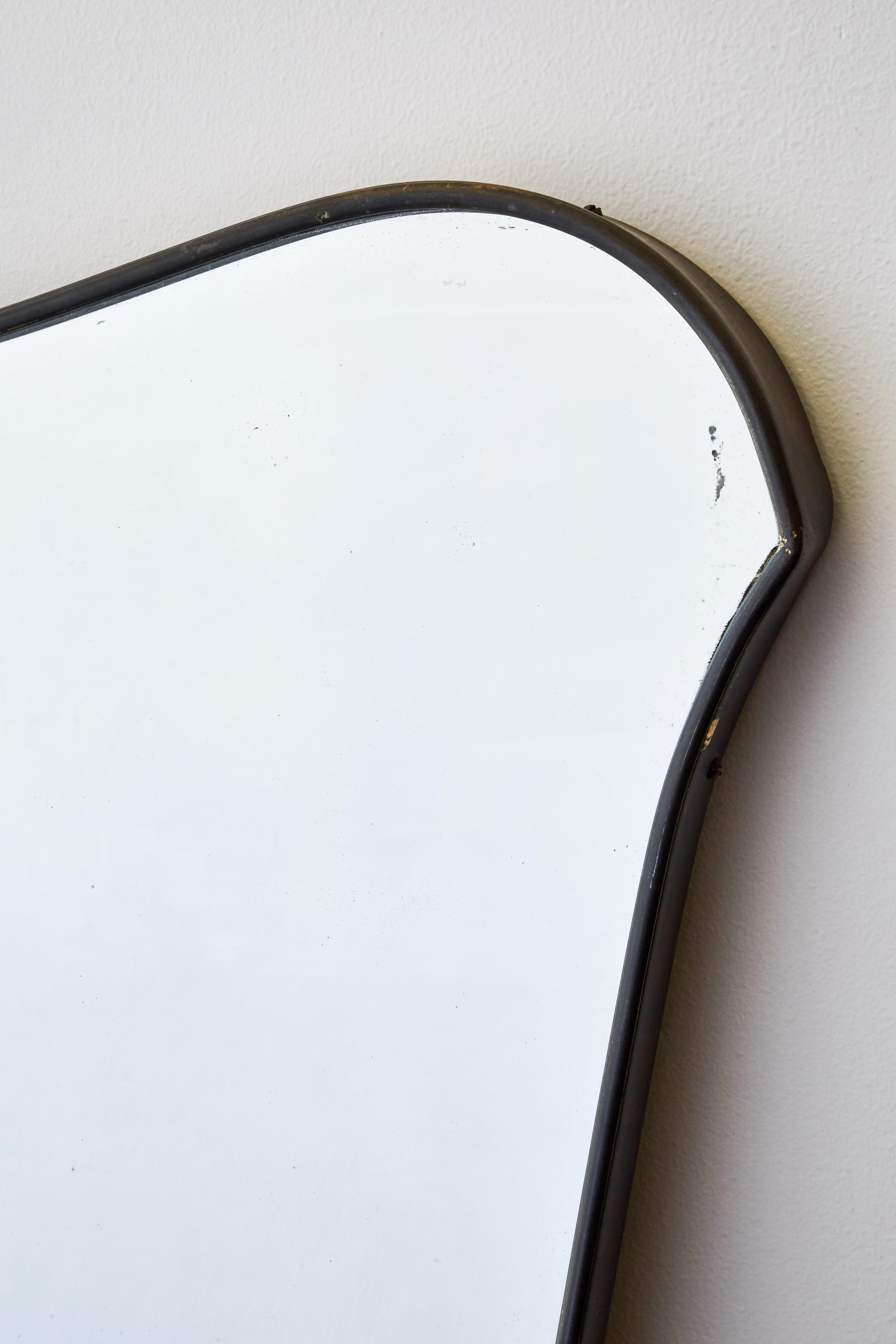 Mid-20th Century Oversize Italian Brass Mirror