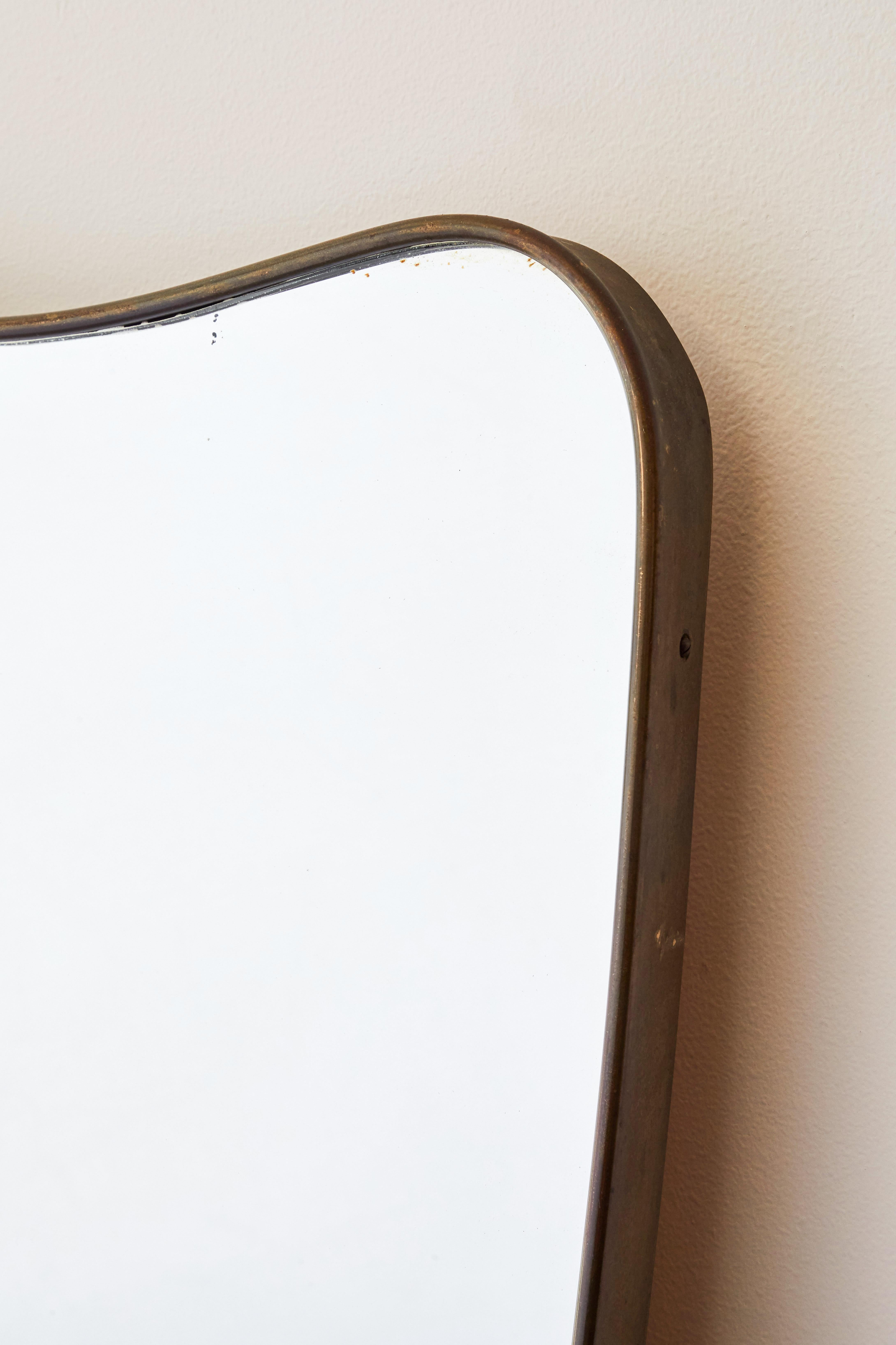 Mid-20th Century Oversize Italian Brass Mirror