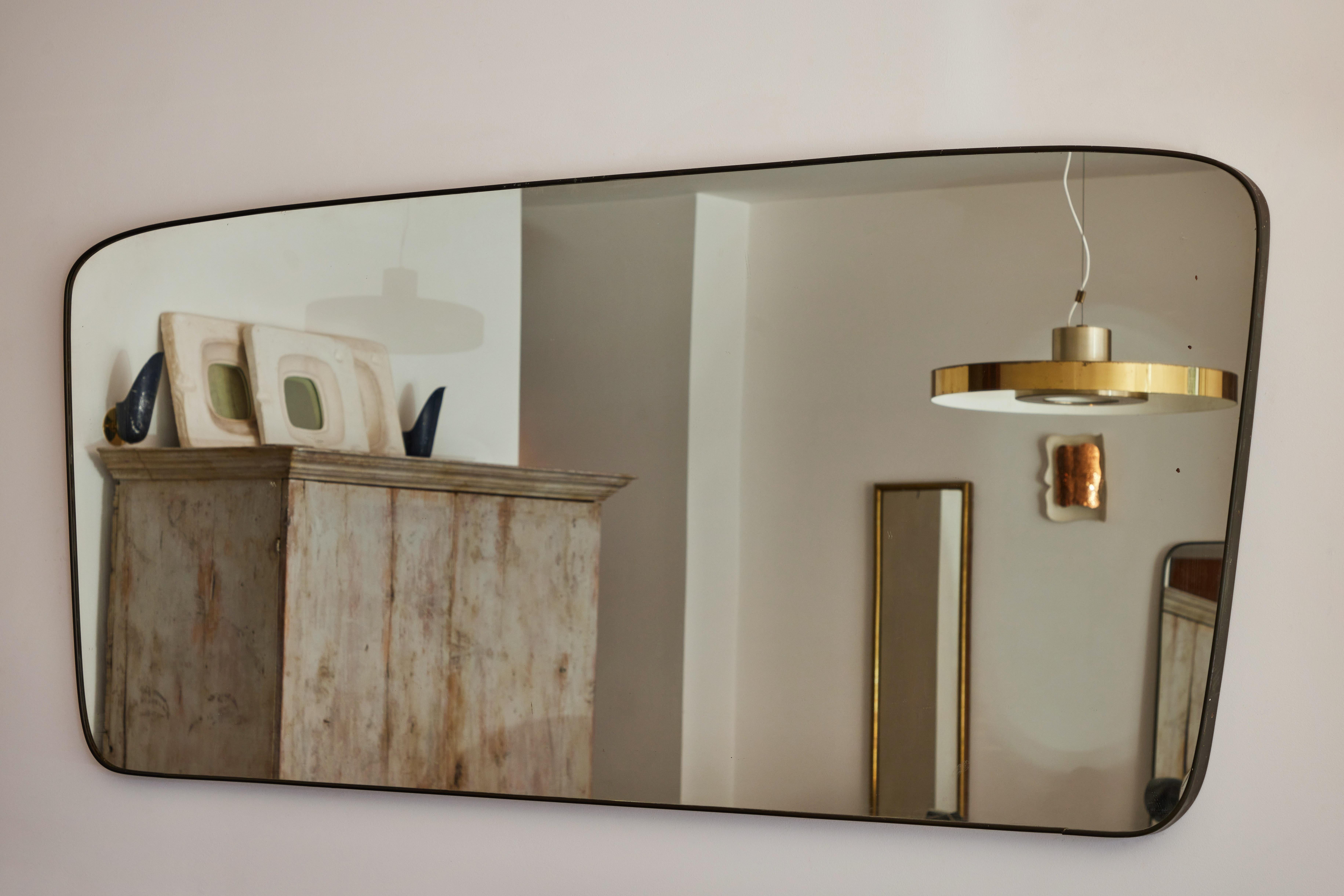 Mid-20th Century Oversize Italian Brass Mirror