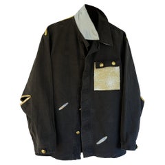 Oversize Jacket Grey Vintage Military Gold Lurex One of a kind J Dauphin