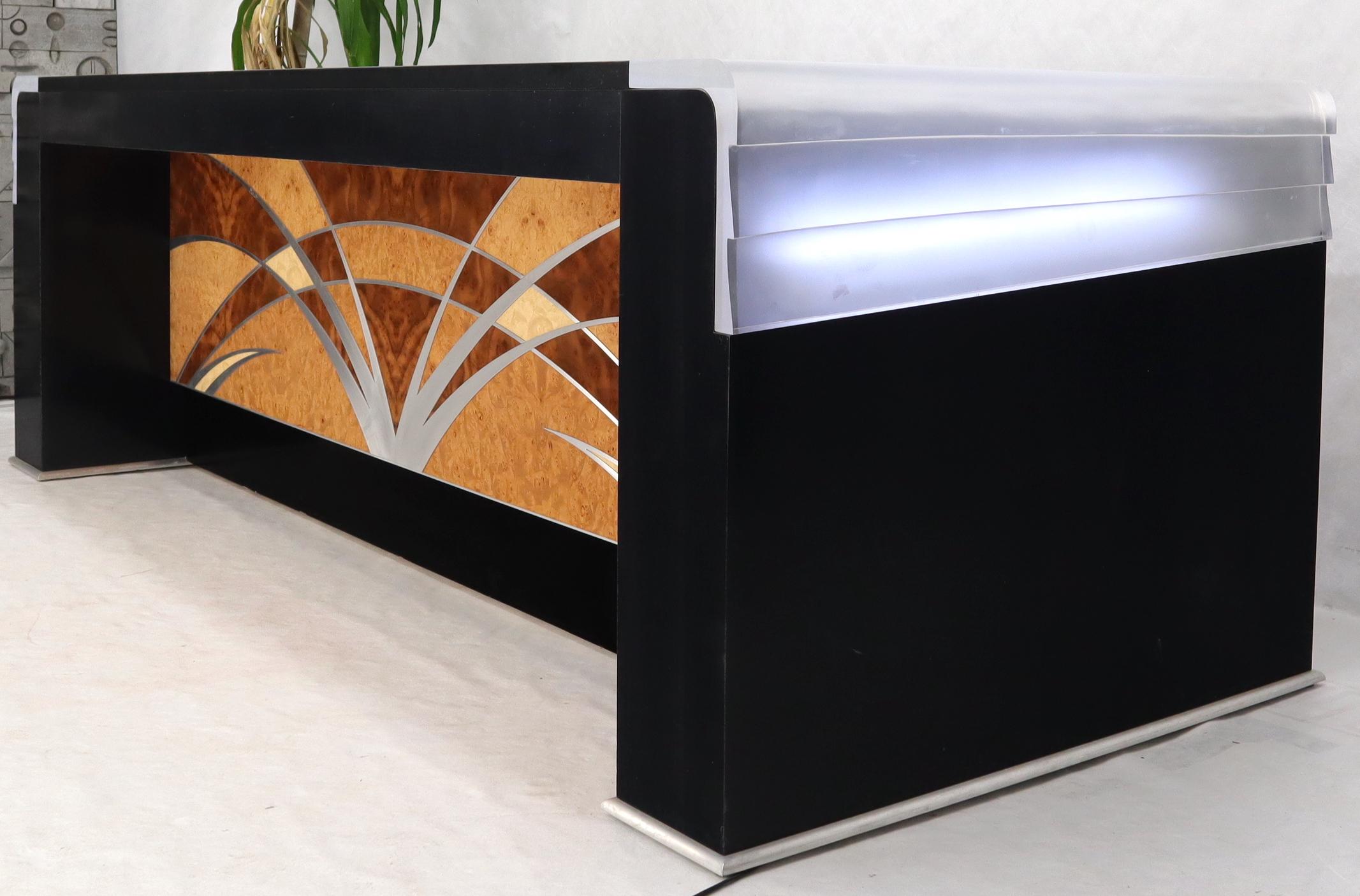 Lucite Oversize Large Important Vladimir Kagan Art Deco Executive Desk For Sale