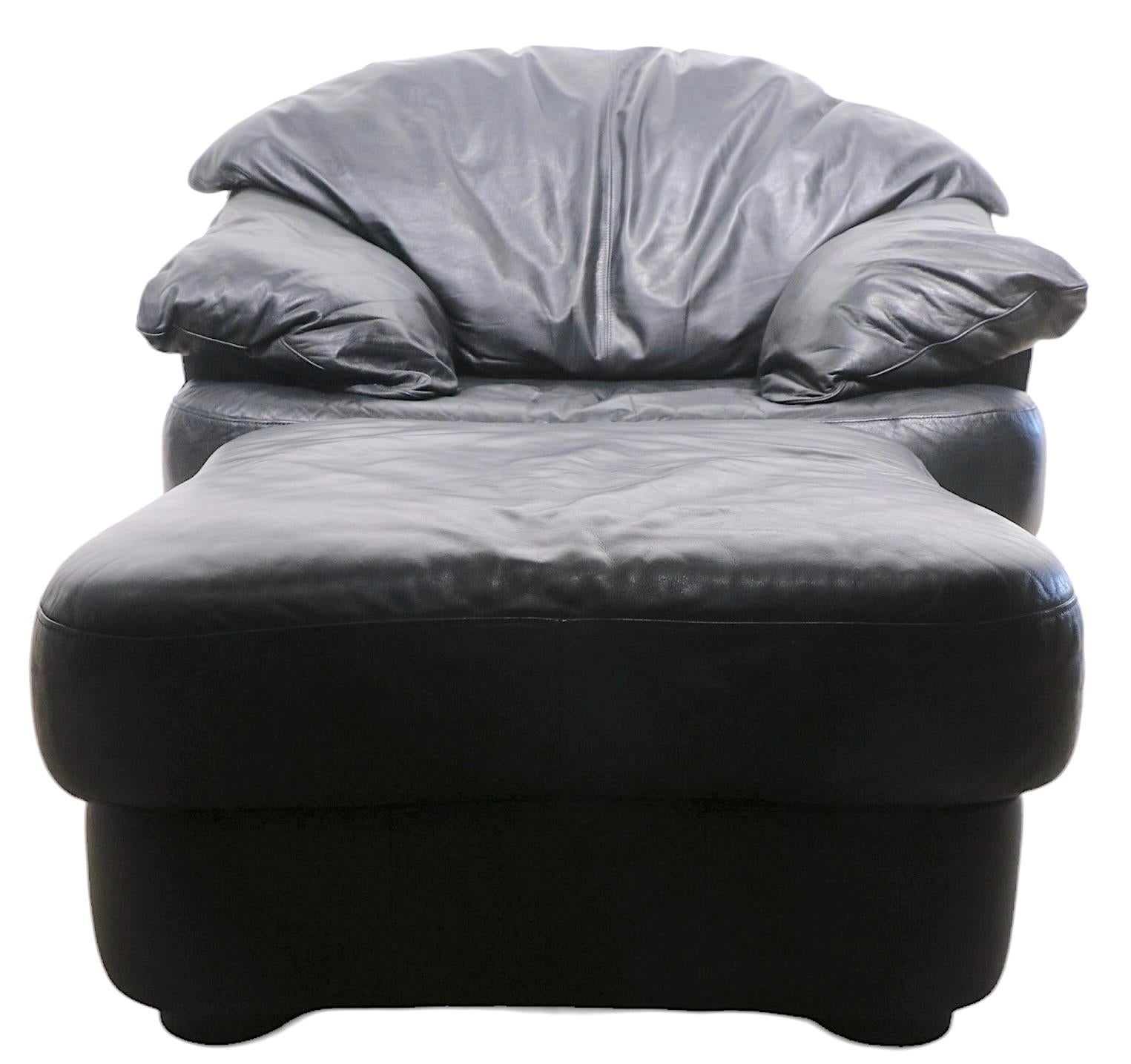 leather oversized chair with ottoman