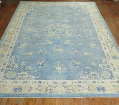 Zabihi Collection Oversize Light Blue Antique Chinese Rug