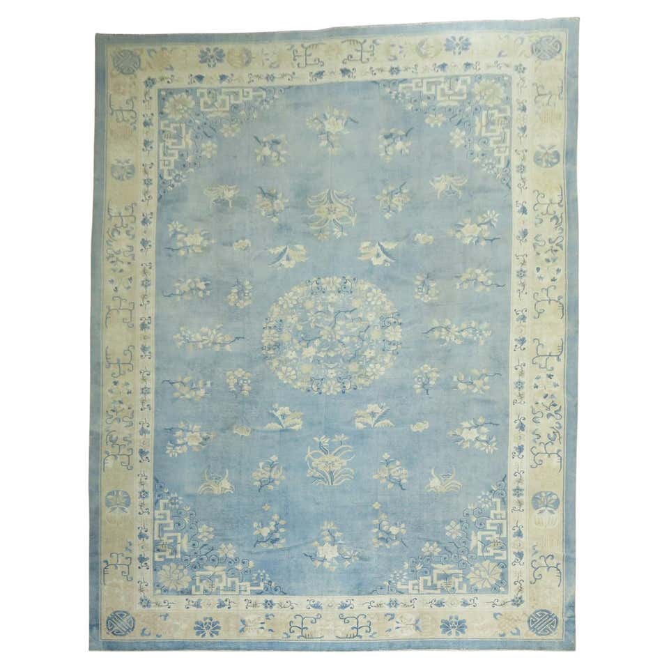 Antique Blue Chinese Rug at 1stDibs