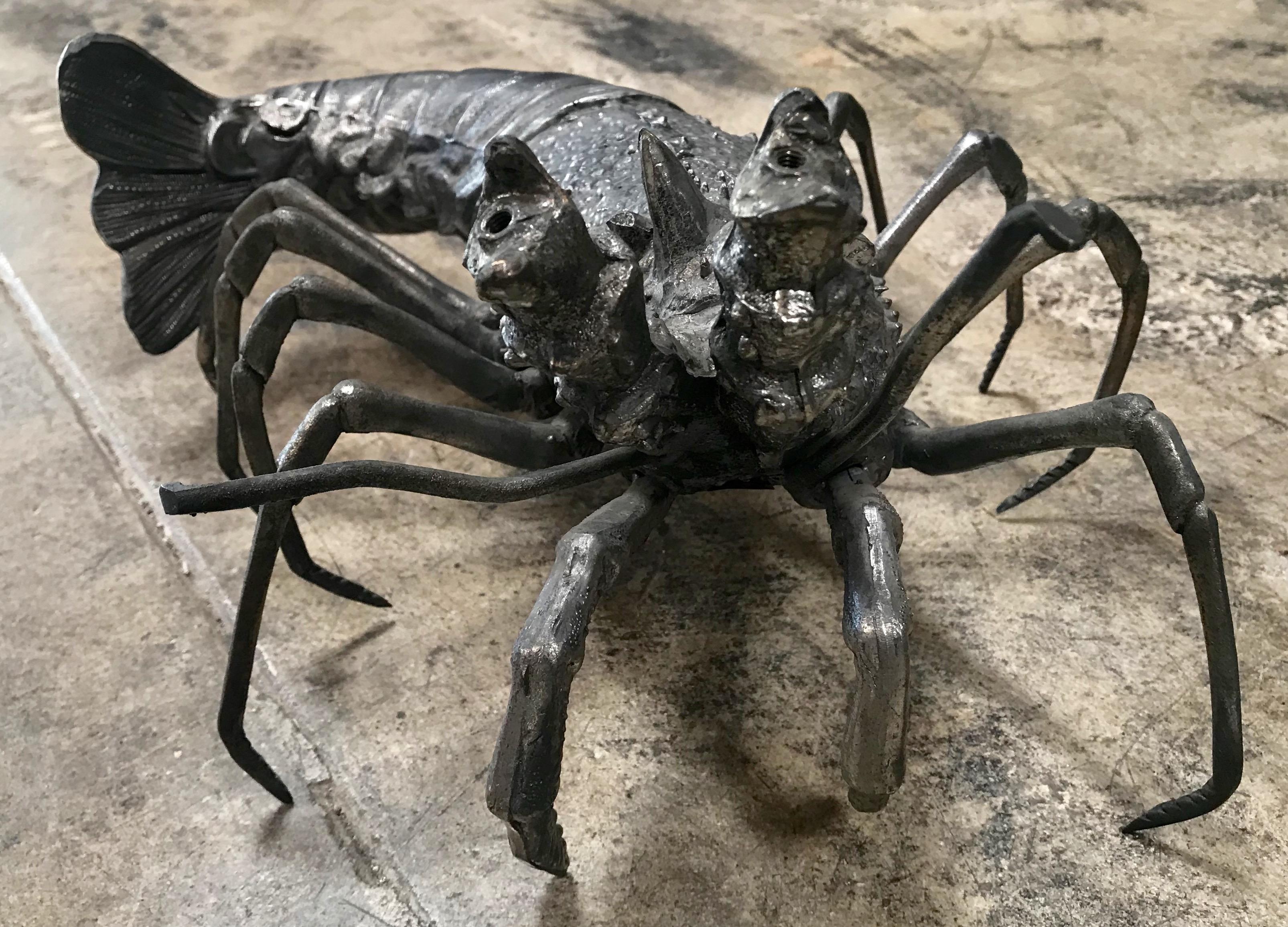 Oversize Lobster Sculpture in Pewter, Made in Florence, Italy for Teghini, 1970s In Excellent Condition In Los Angeles, CA