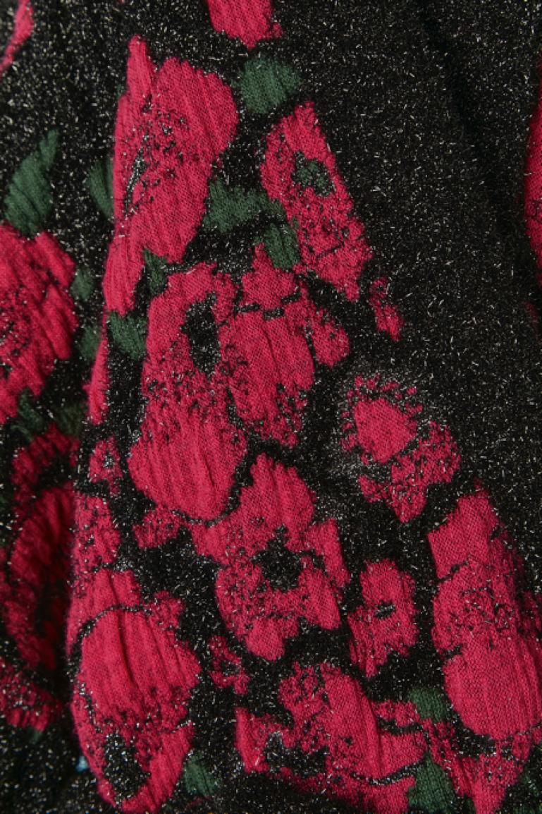 Oversize lurex jacquard cardigan with belt KENZO In Excellent Condition For Sale In Saint-Ouen-Sur-Seine, FR