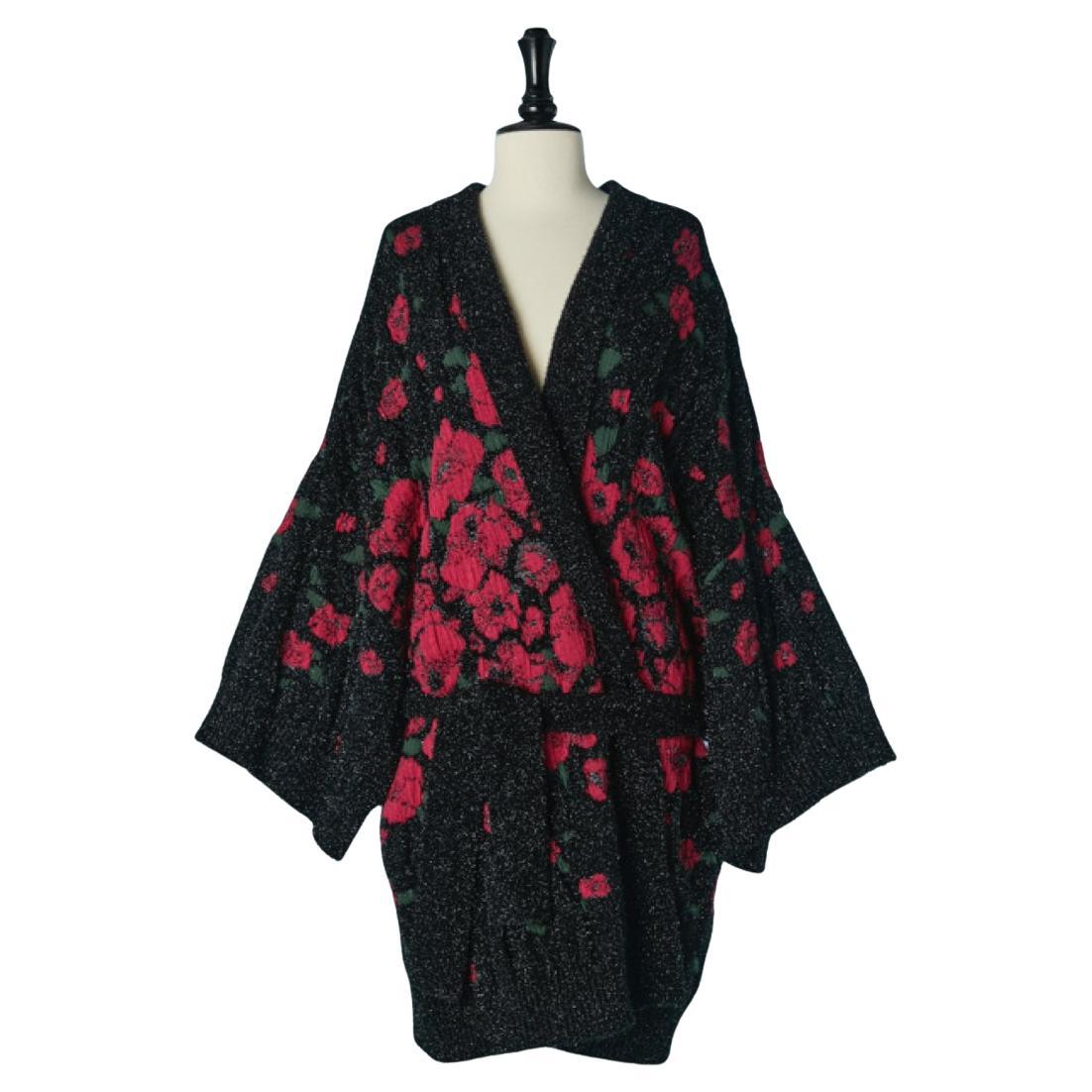 Oversize lurex jacquard cardigan with belt KENZO For Sale